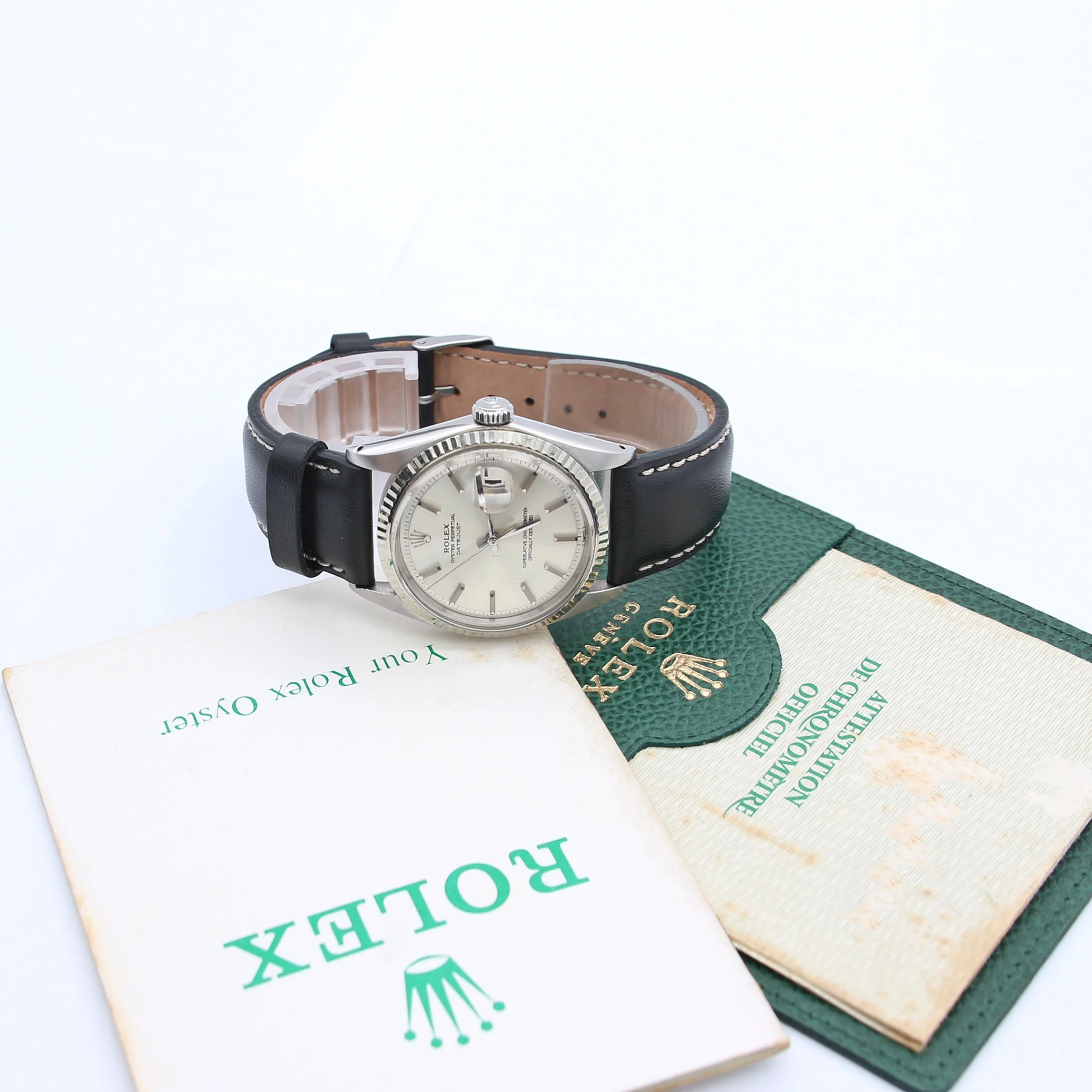 Rolex Datejust ref. 1601 - Silver Dial - Leather Strap - Full Set - Image 3