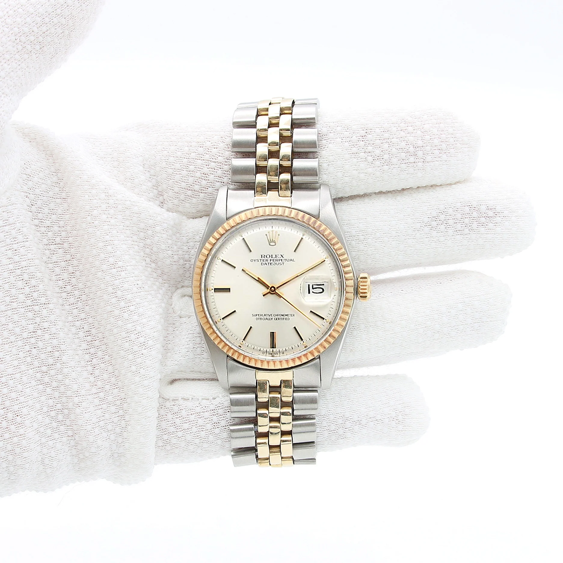 Rolex Datejust ref. 1601 - Silver Dial - Steel/Gold - American Ovolini Bracelet - Image 2