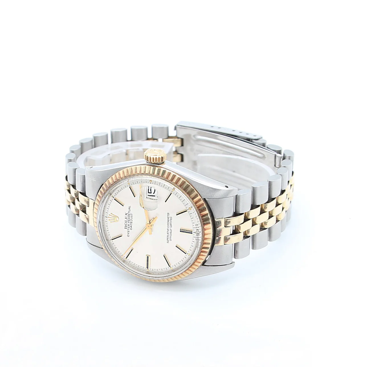 Rolex Datejust ref. 1601 - Silver Dial - Steel/Gold - American Ovolini Bracelet - Image 3