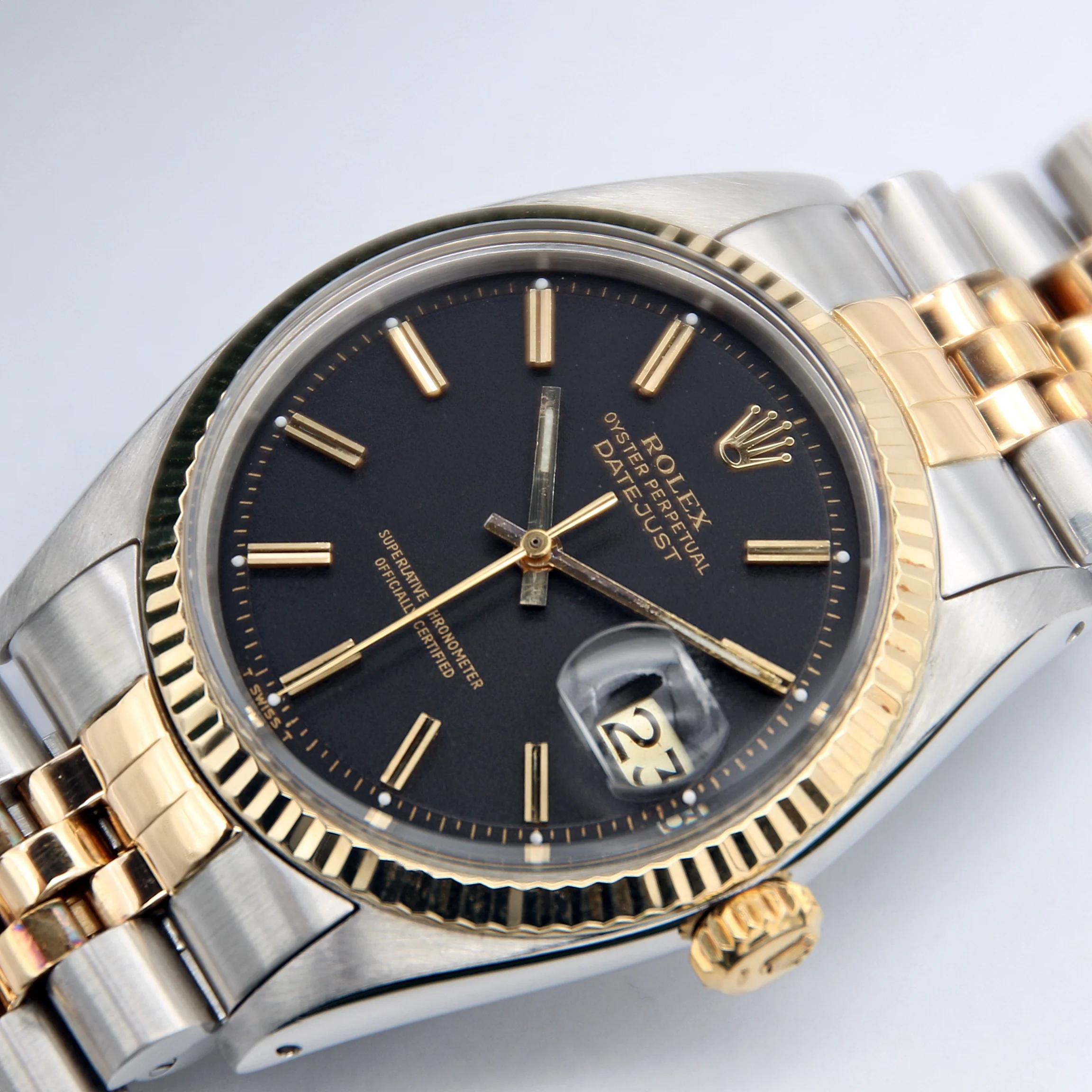 Rolex Datejust ref. 1601 Steel/Gold Bezel - Black Dial - Jubilee bracelet - Image 2