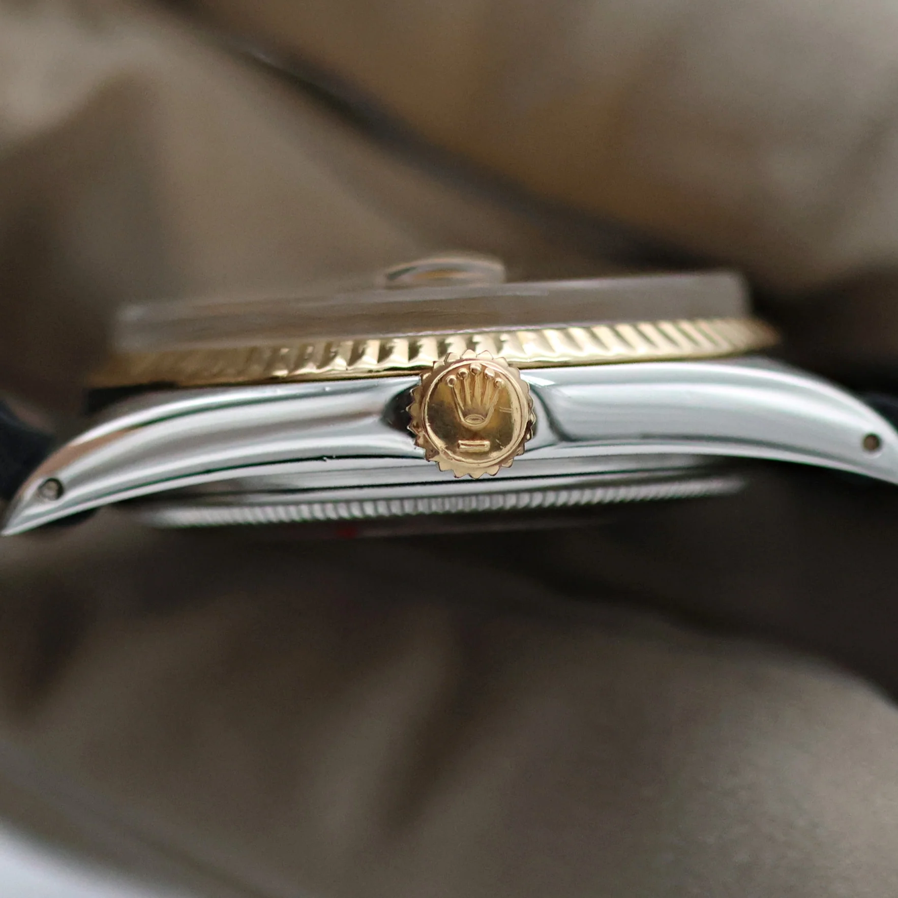 Rolex Datejust ref. 1601 - Steel/Yellow Gold - Champagne Dial  - Leather strap - Image 13