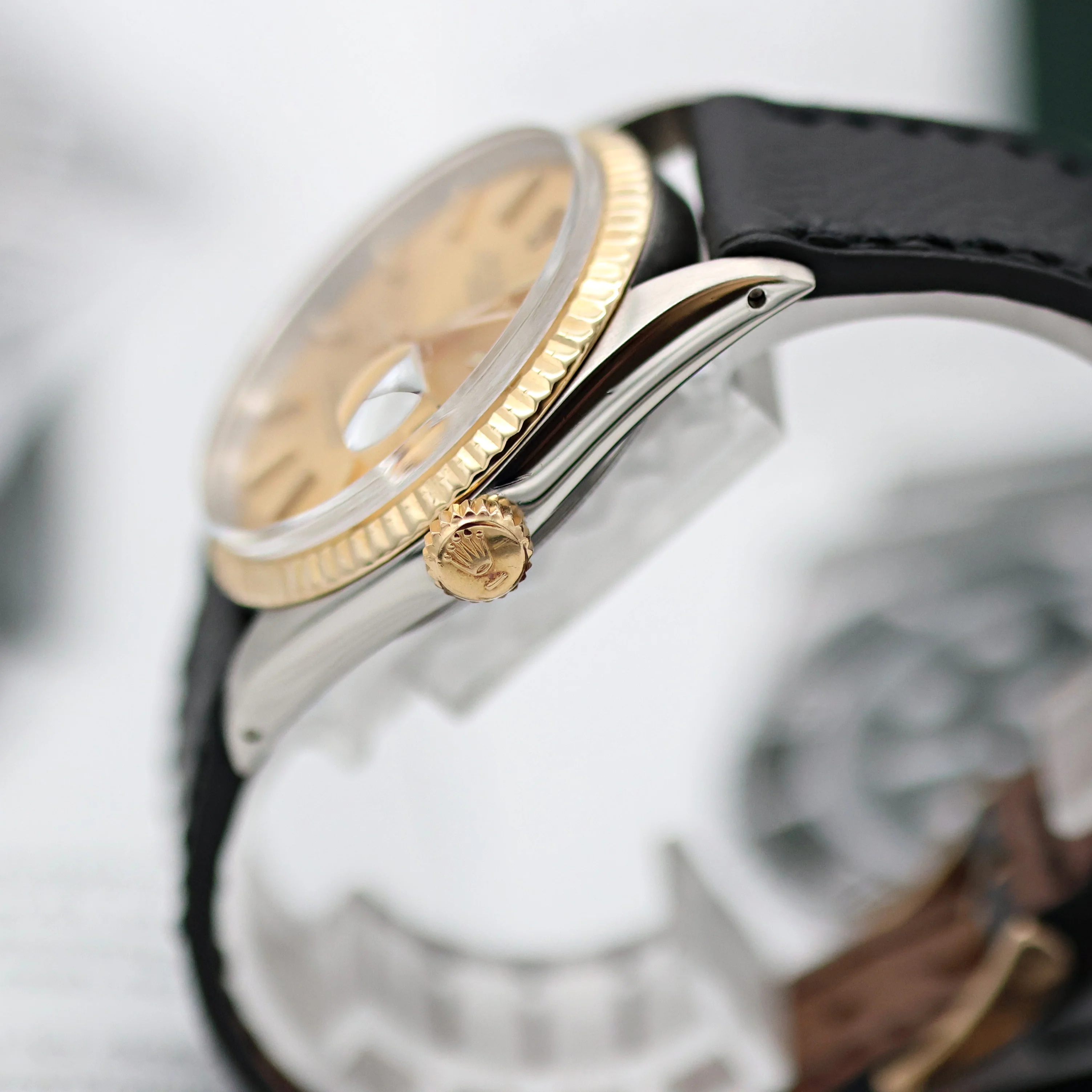 Rolex Datejust ref. 1601 - Steel/Yellow Gold - Champagne Dial  - Leather strap - Image 16
