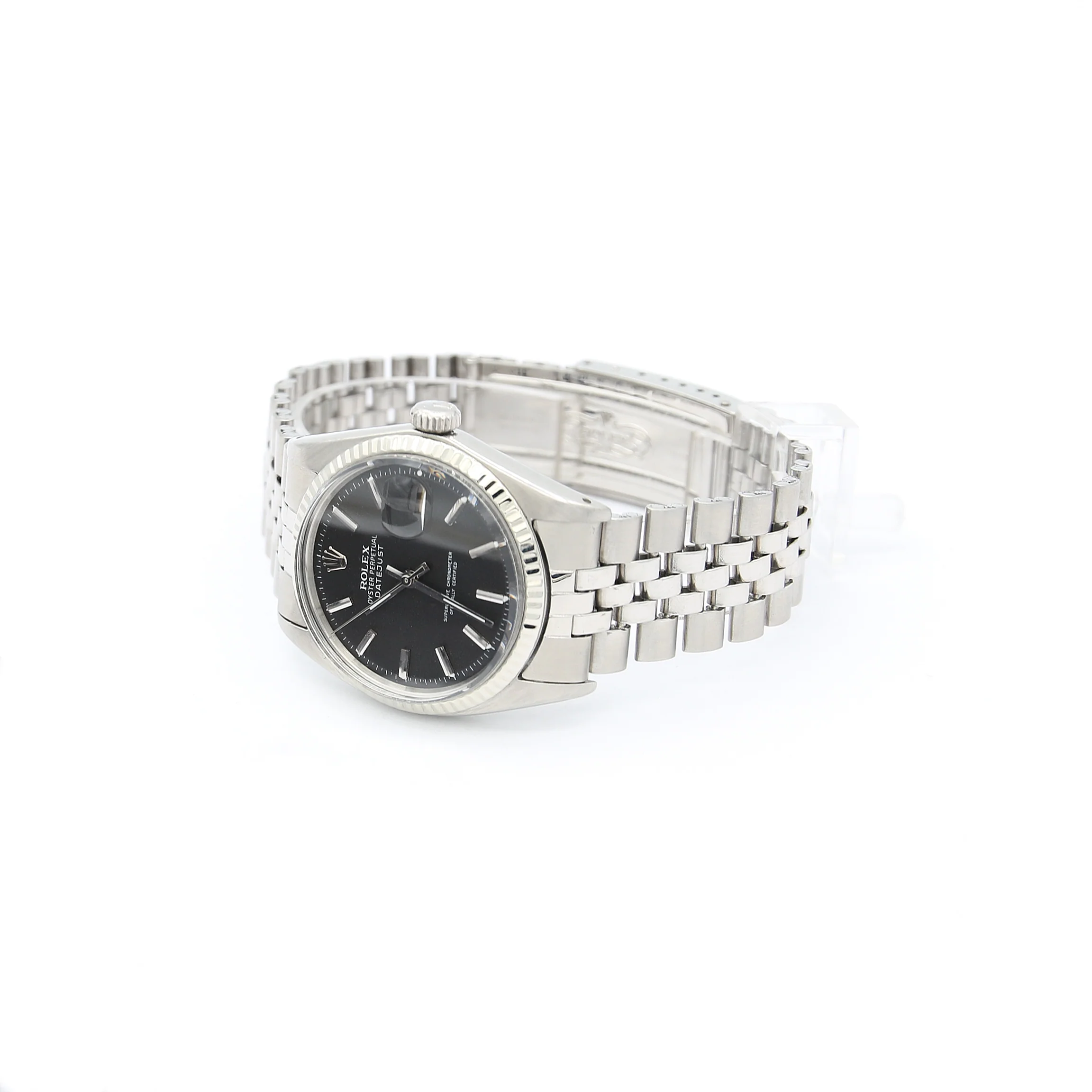 Rolex Datejust ref. 1601 - White Gold Bezel - Black Dial (V I) - Jubilee bracelet - Image 3