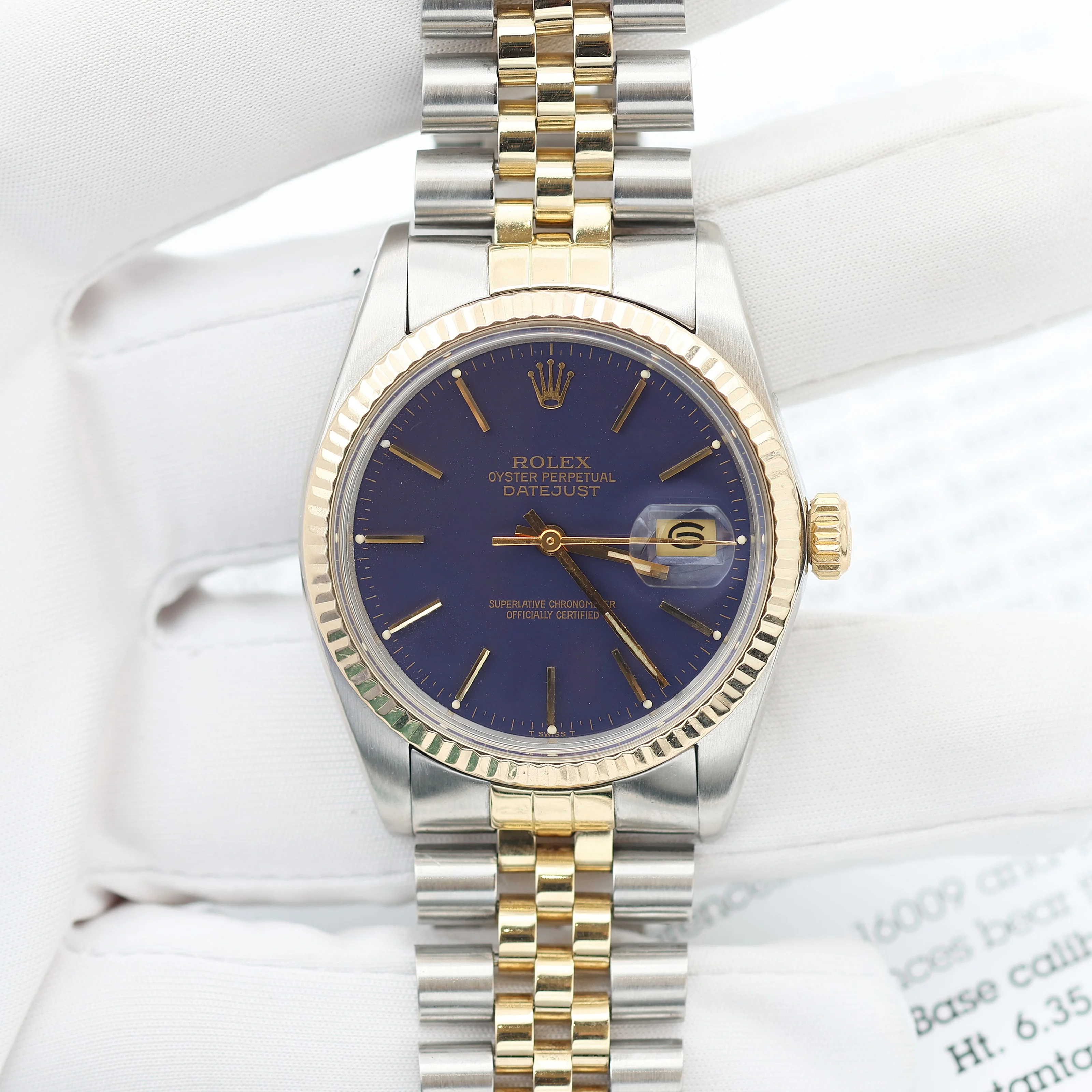 Rolex Datejust ref. 16013 - Blue Dial - Jubilee - Full Set - Image 4