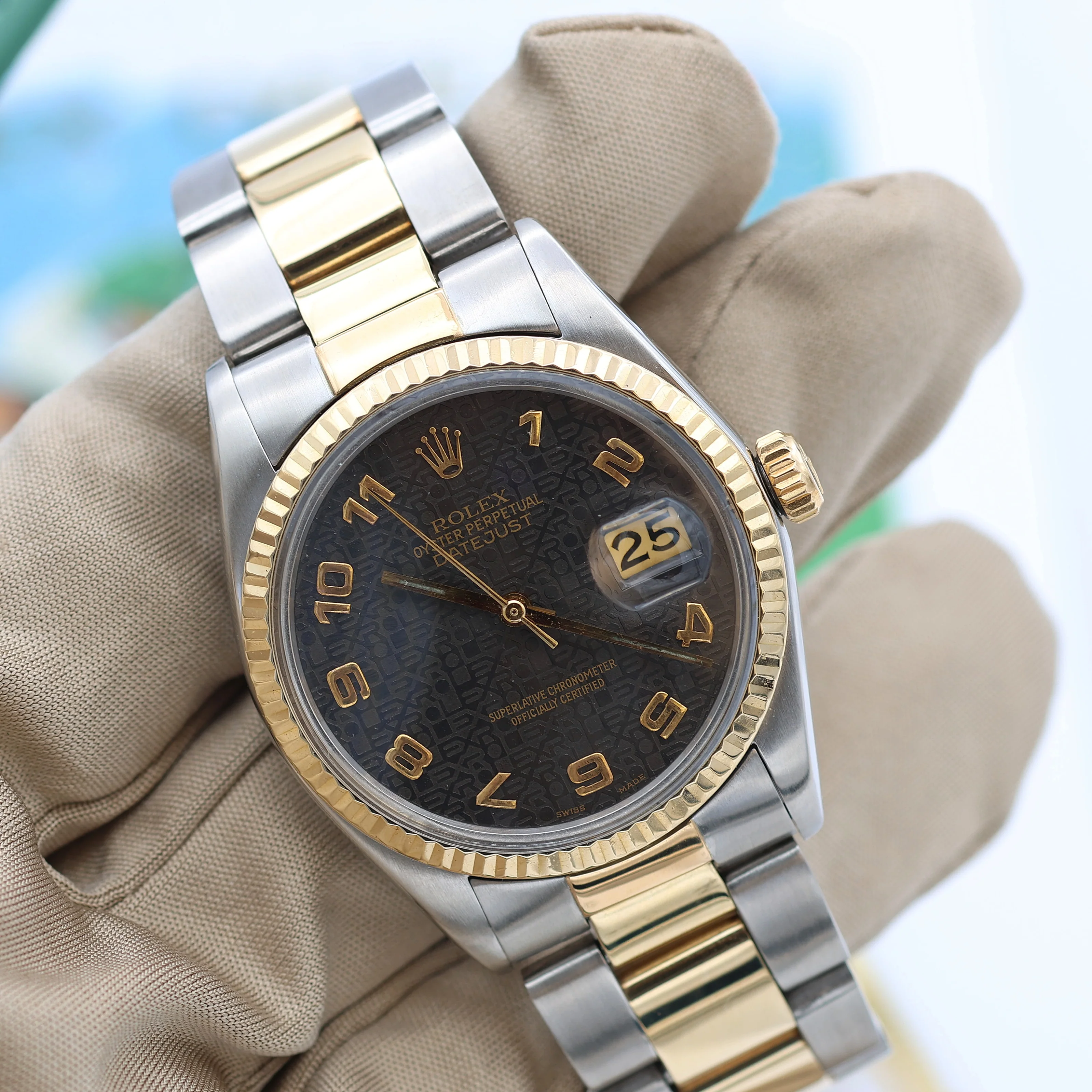 Rolex Datejust ref. 16013 -Steel/Gold - Millennary Brown Dial