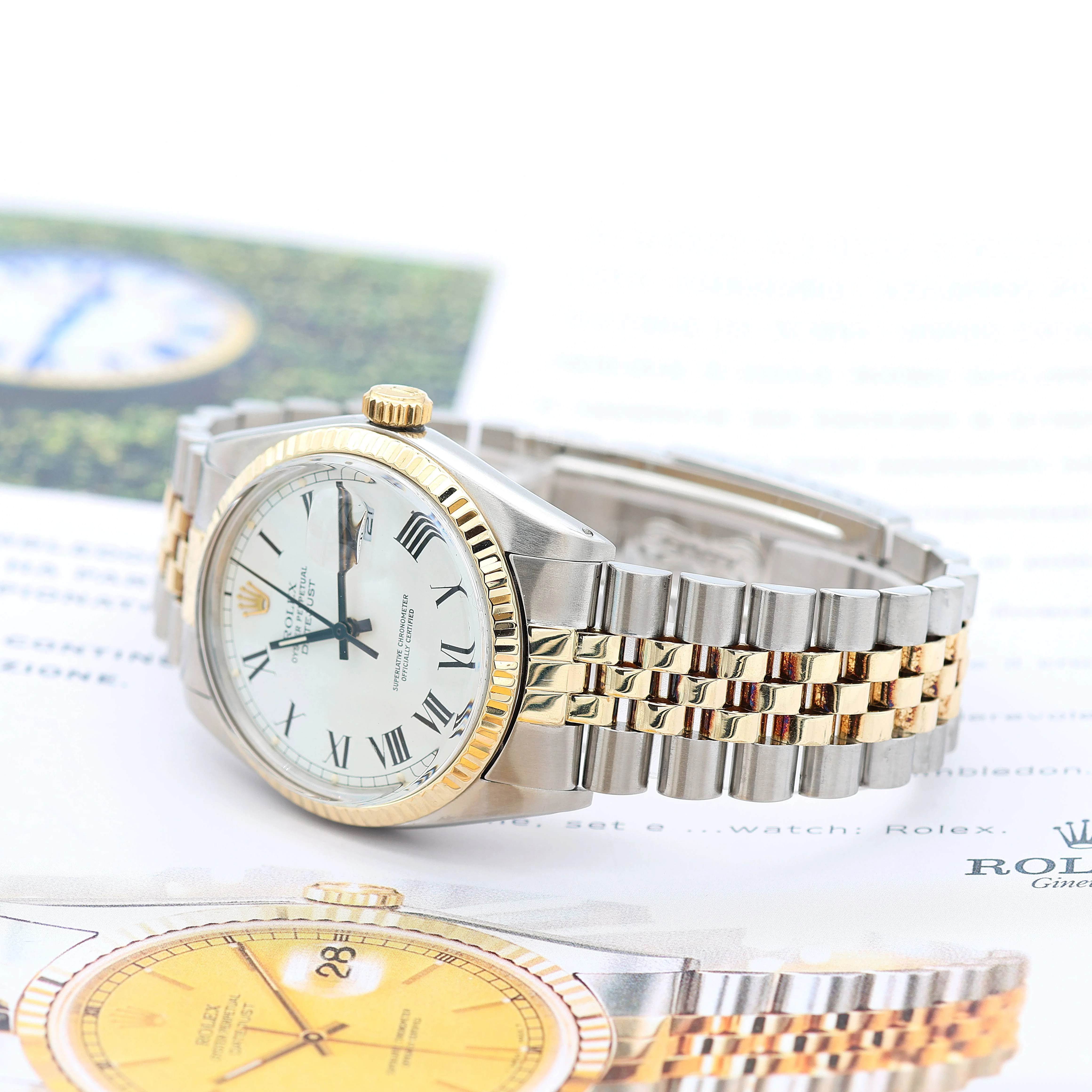 Rolex Datejust ref. 16013 -Steel/Gold - White Buckley Dial - Image 4