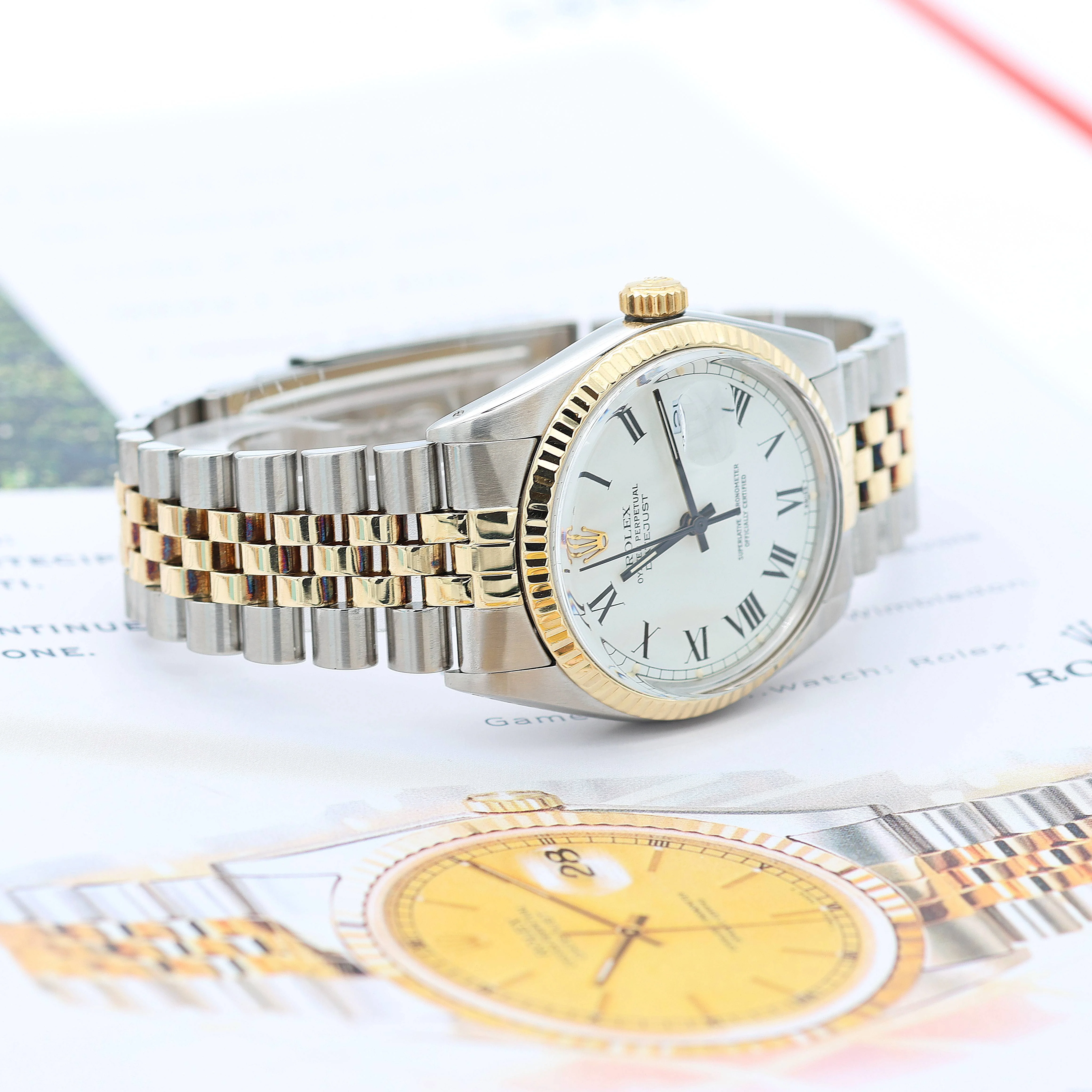 Rolex Datejust ref. 16013 -Steel/Gold - White Buckley Dial - Image 6