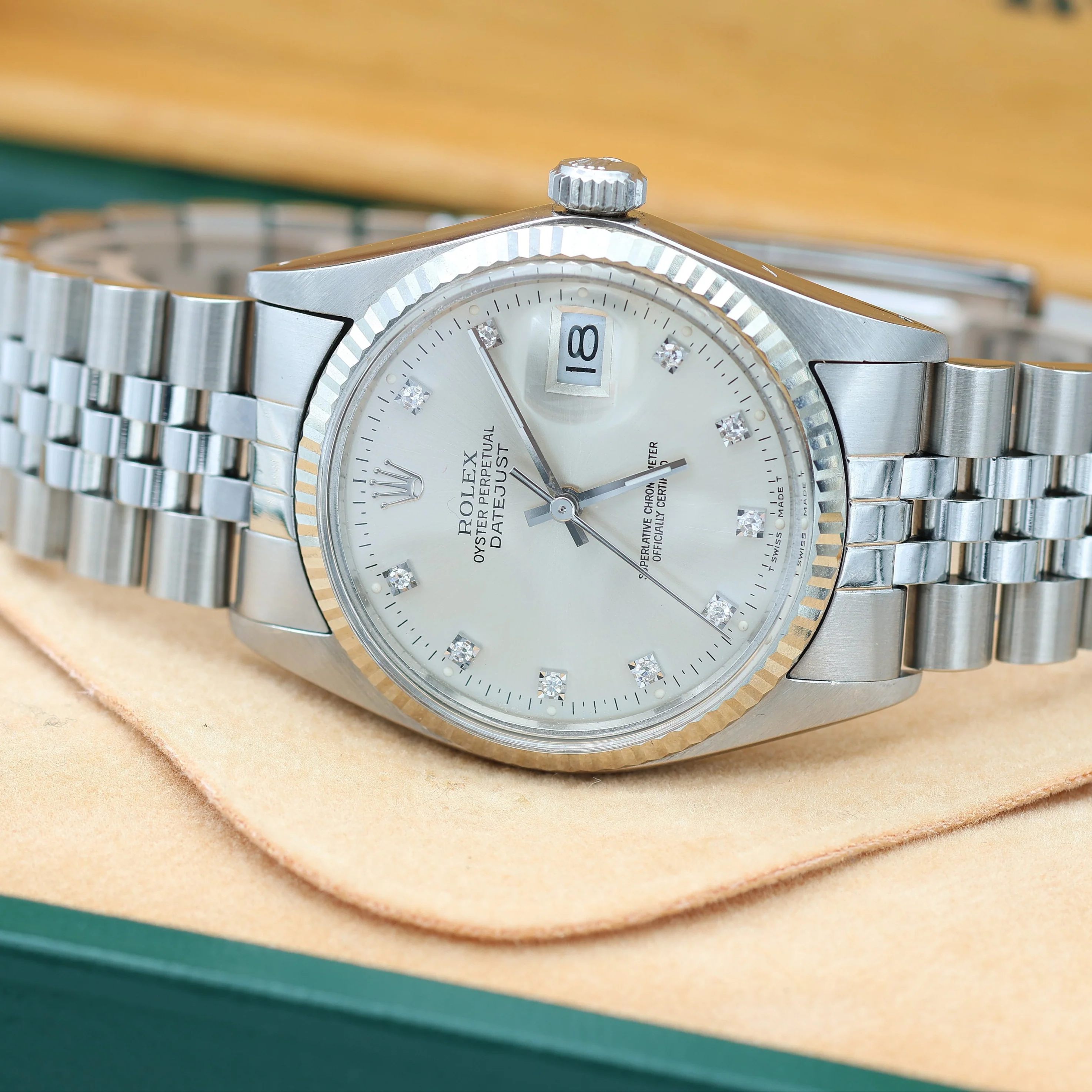 Rolex Datejust ref. 16014 - Silver Diamonds dial - Jubilee bracelet