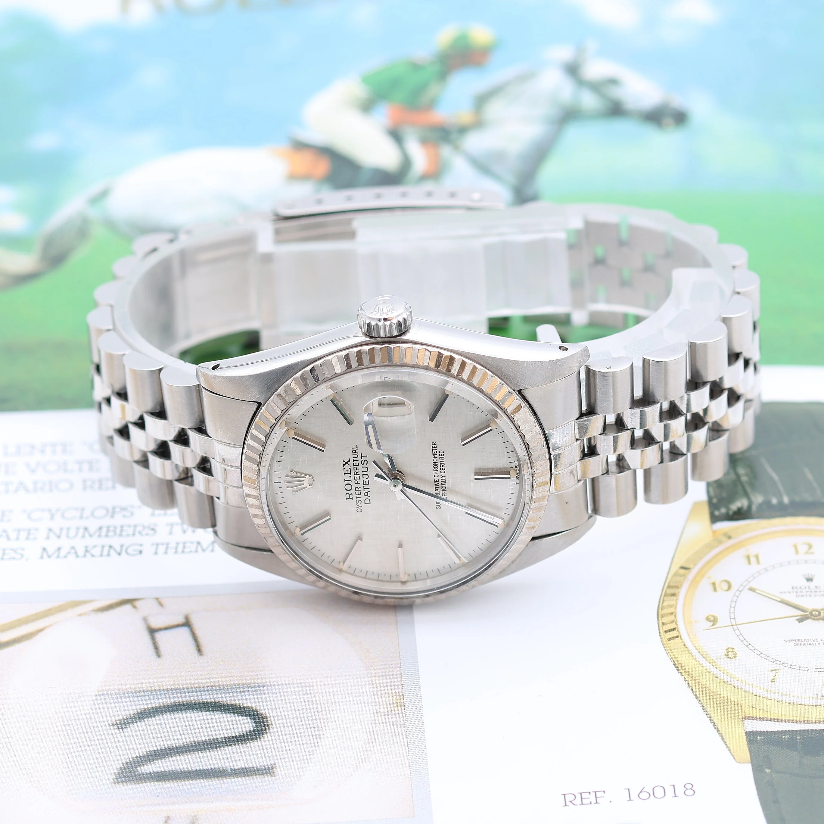 Rolex Datejust ref. 16014 - Silver Linen dial - Jubilee bracelet - Image 8