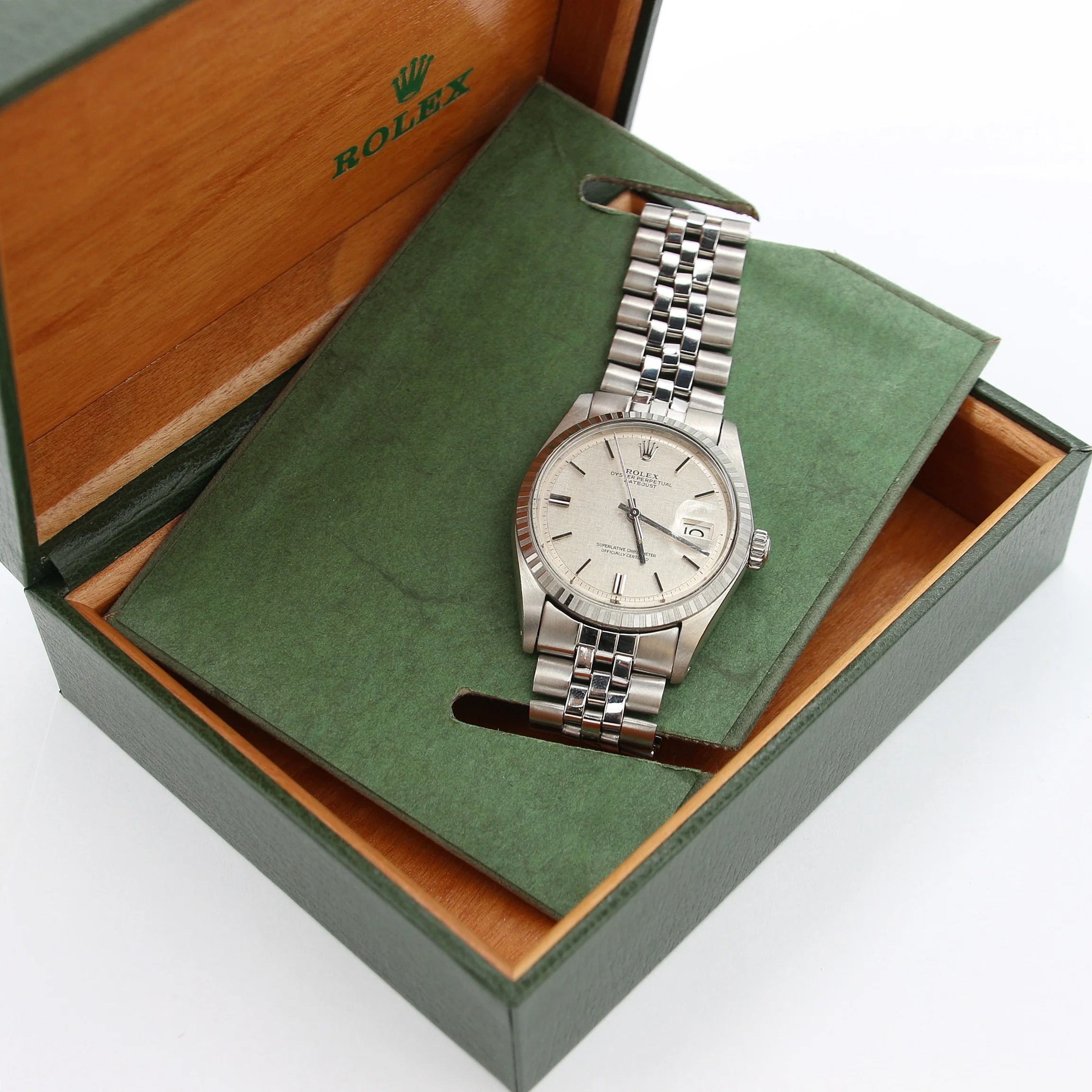 Rolex Datejust ref. 1603 - Linen Dial - Jubilee Bracelet - Full Set - Image 3