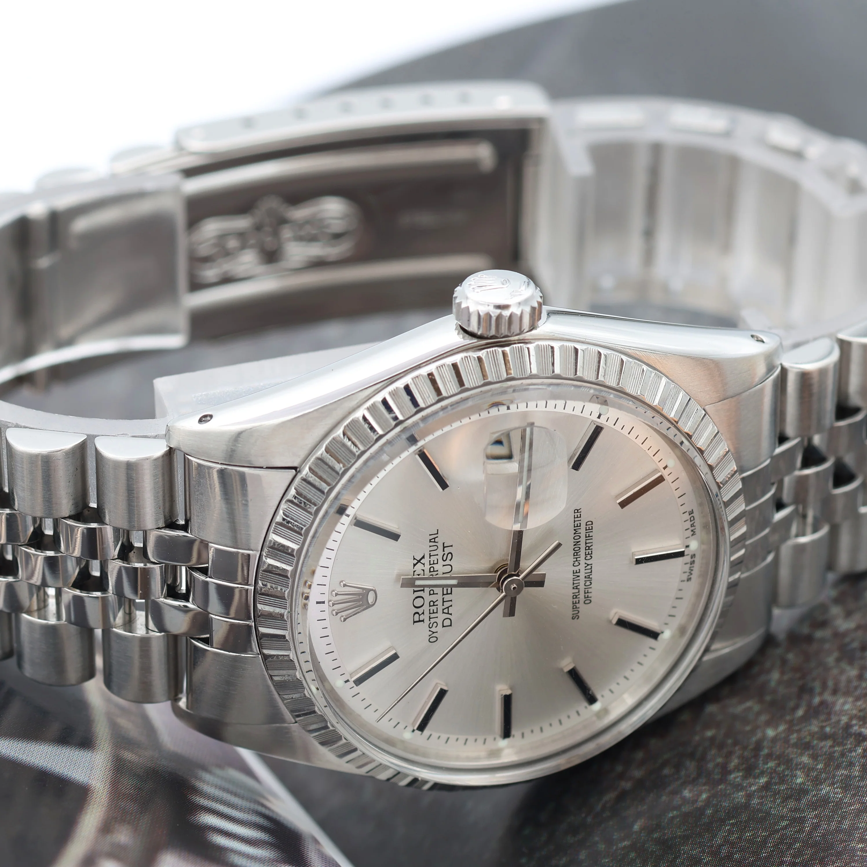 Rolex Datejust ref. 1603 - Silver Dial (V4) - Jubilee Bracelet - Full Set - Image 5