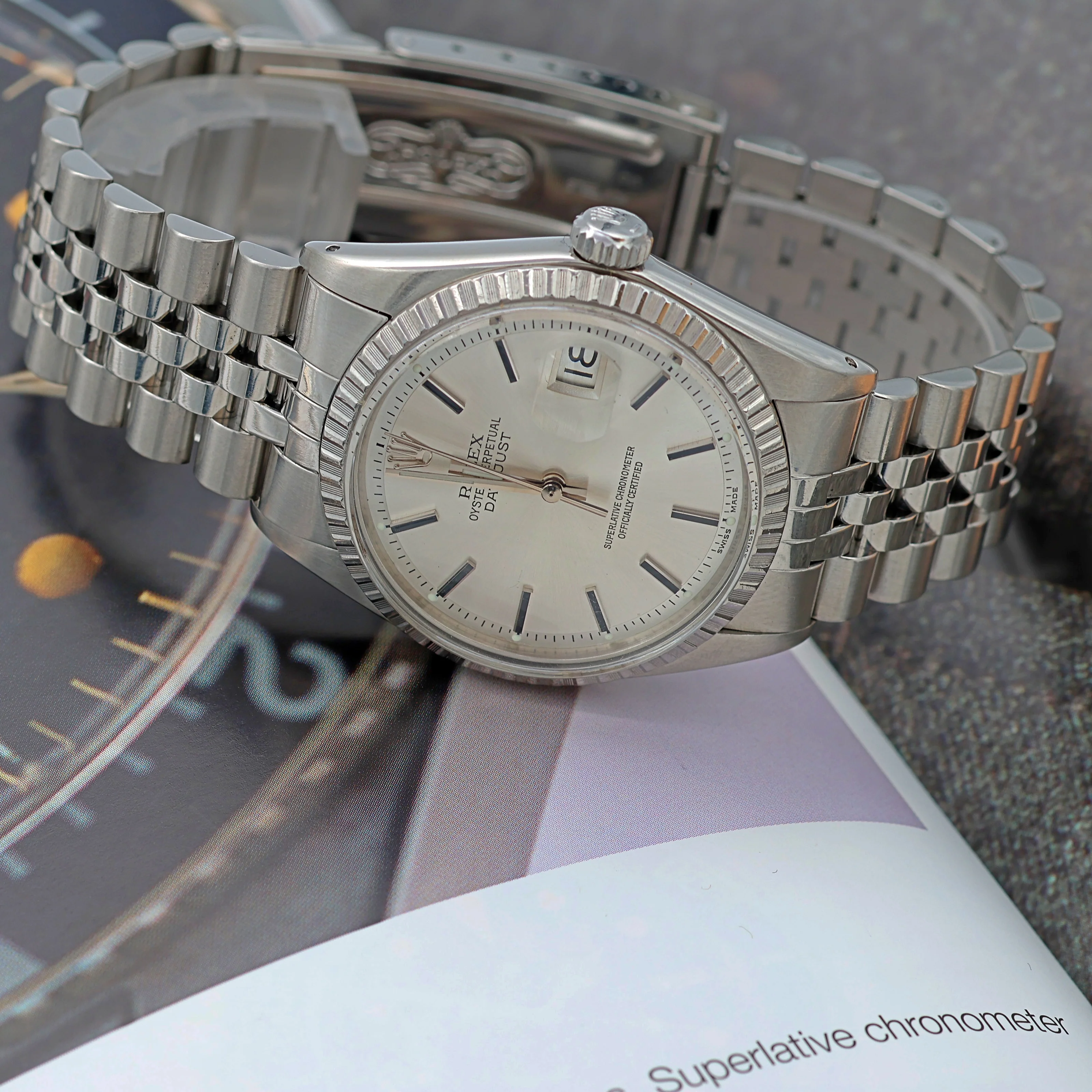Rolex Datejust ref. 1603 - Silver Dial (V4) - Jubilee Bracelet - Full Set - Image 7