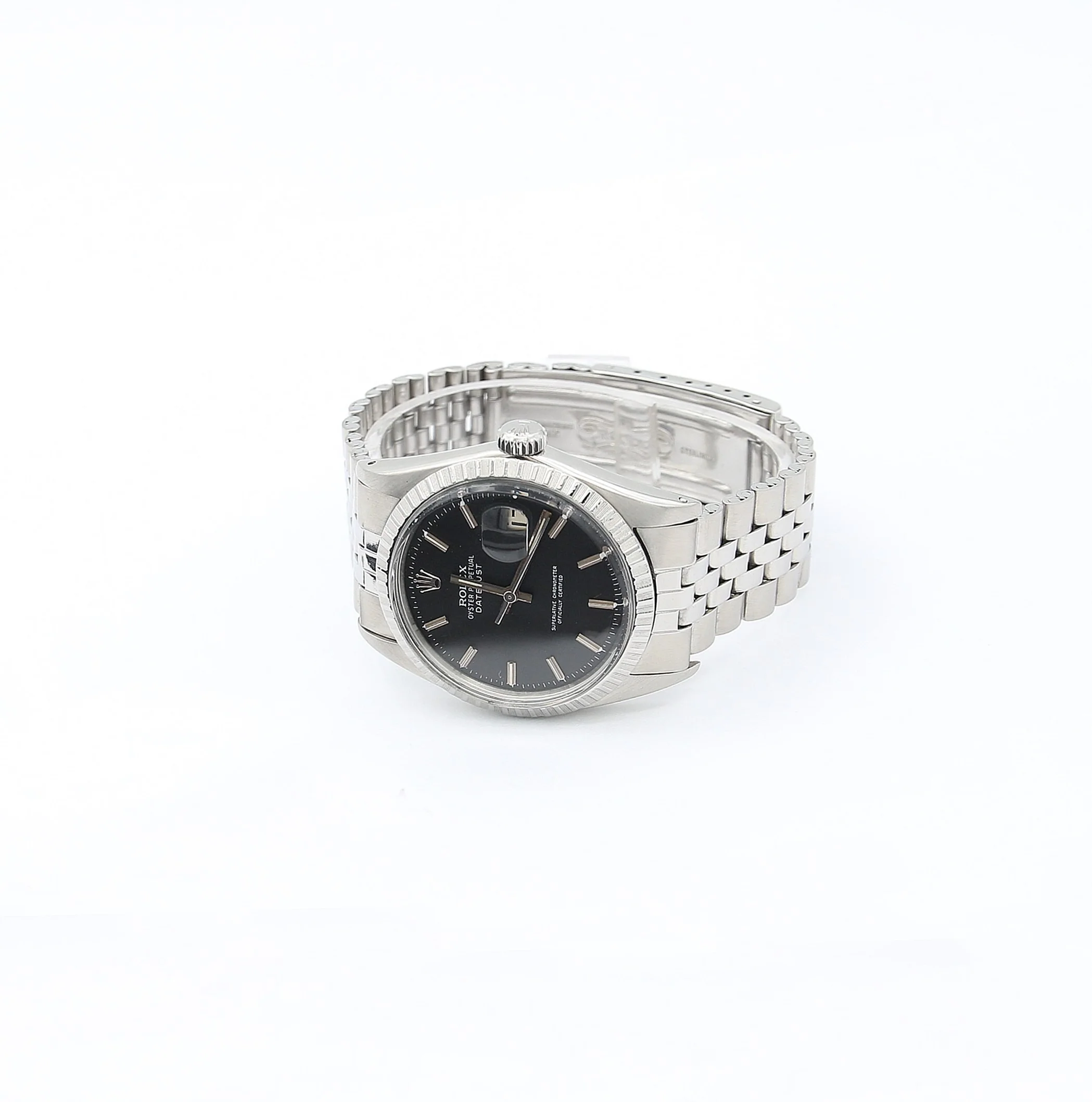 Rolex Datejust ref. 1603 - Steel Bezel - Black Matte dial (V I) - Jubilee Bracelet - Image 4