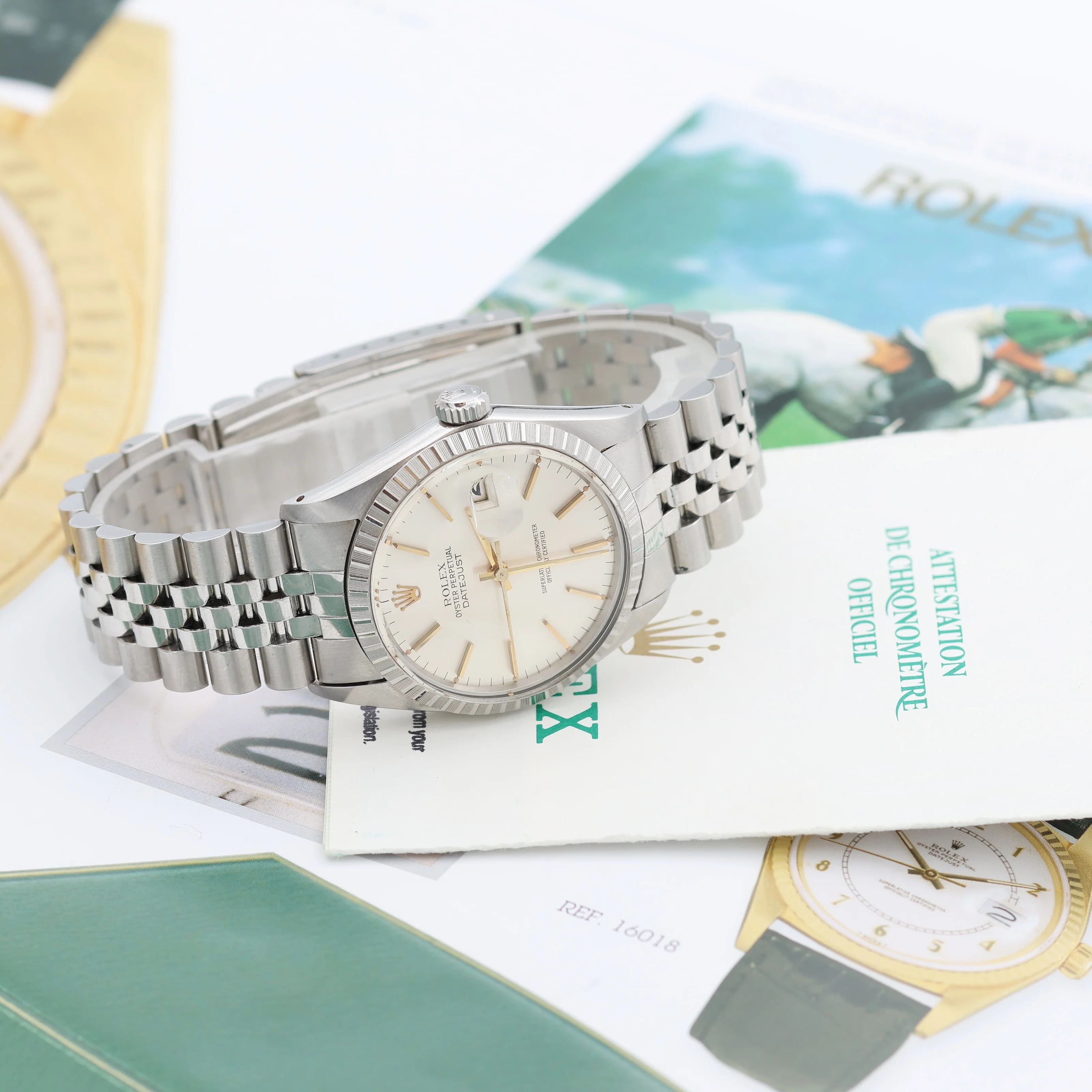 Rolex Datejust ref. 16030 Silver Dial with Golden indexes- Jubilee - Full Set - Image 9