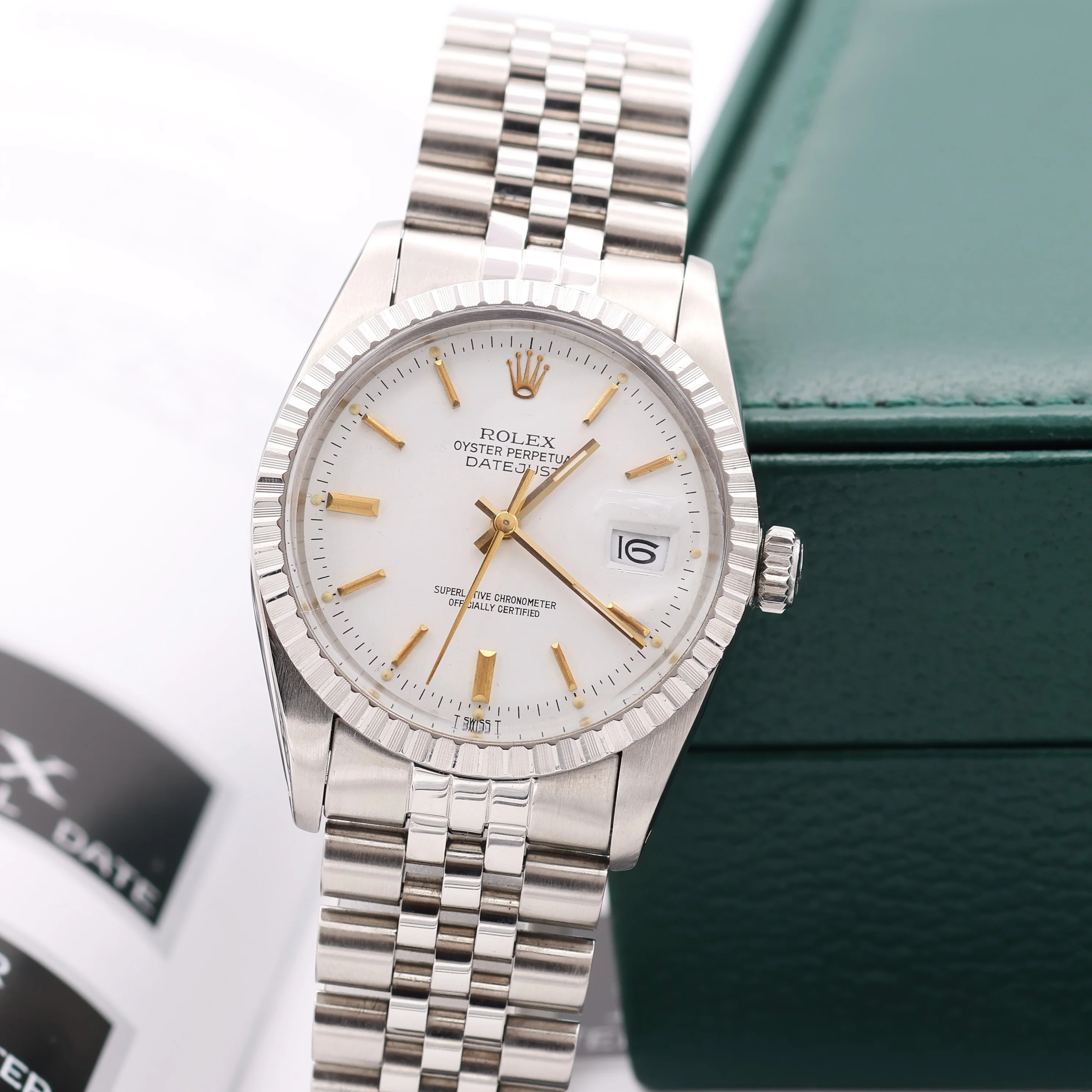 Rolex Datejust ref. 16030 White Dial with Golden indexes- Jubilee - Image 5