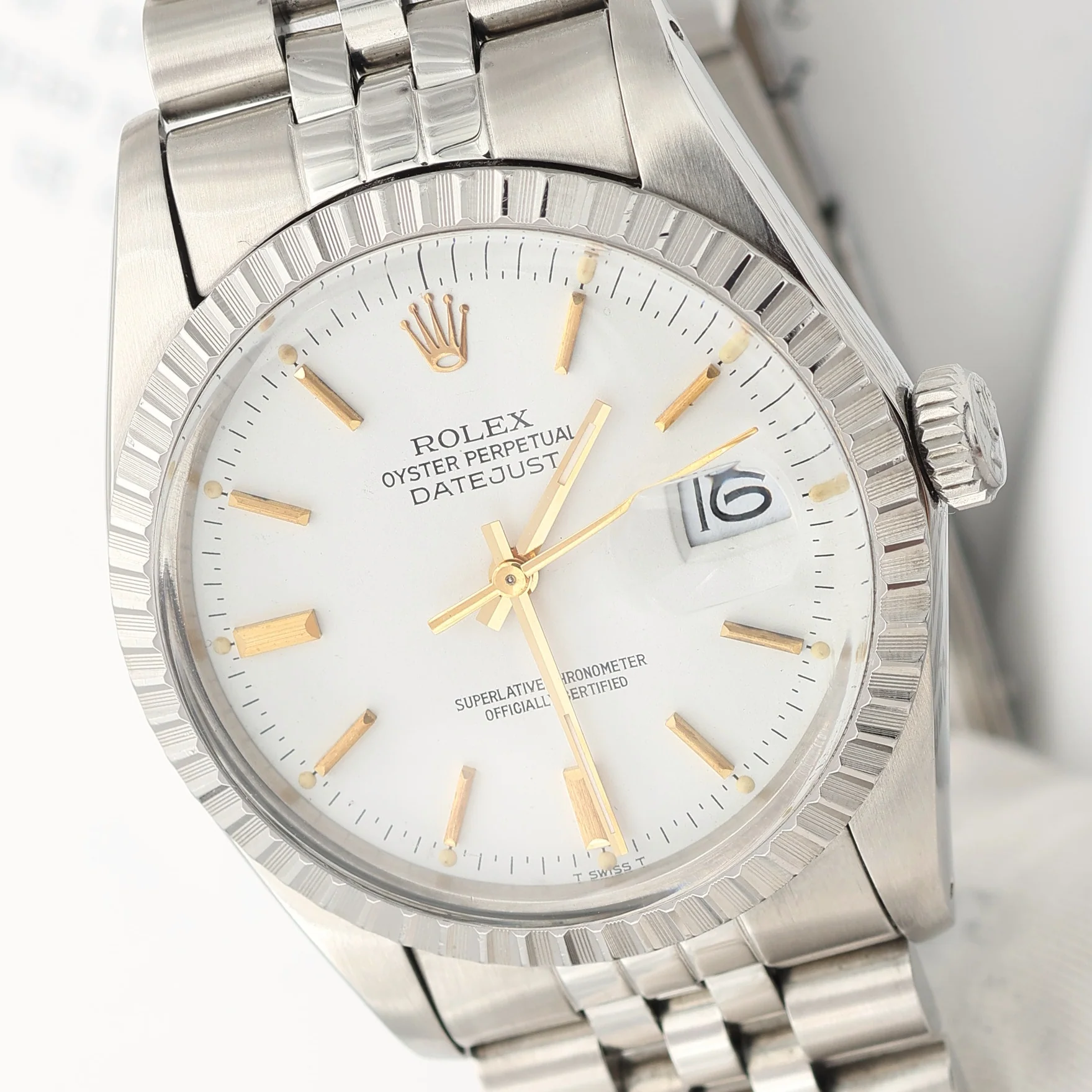 Rolex Datejust ref. 16030 White Dial with Golden indexes- Jubilee - Image 6