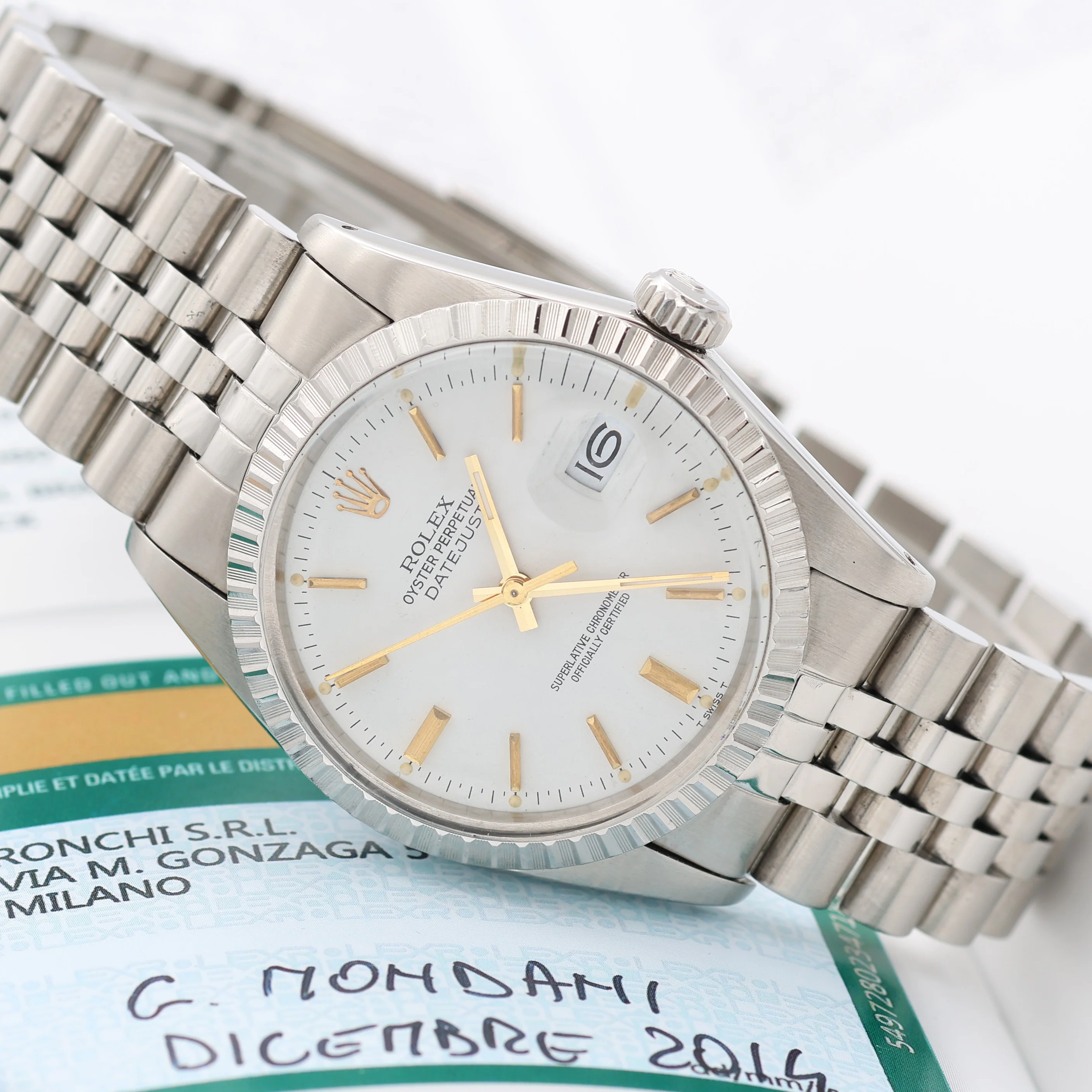 Rolex Datejust ref. 16030 White Dial with Golden indexes- Jubilee - Image 8