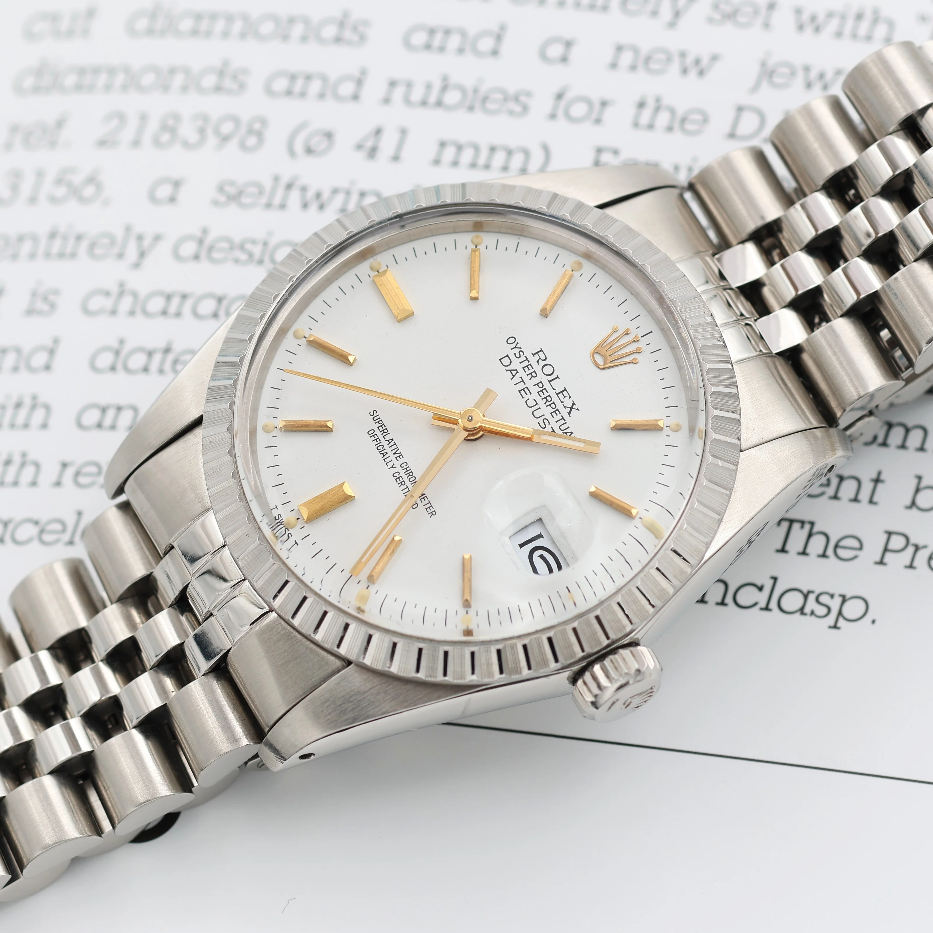 Rolex Datejust ref. 16030 White Dial with Golden indexes- Jubilee - Image 9