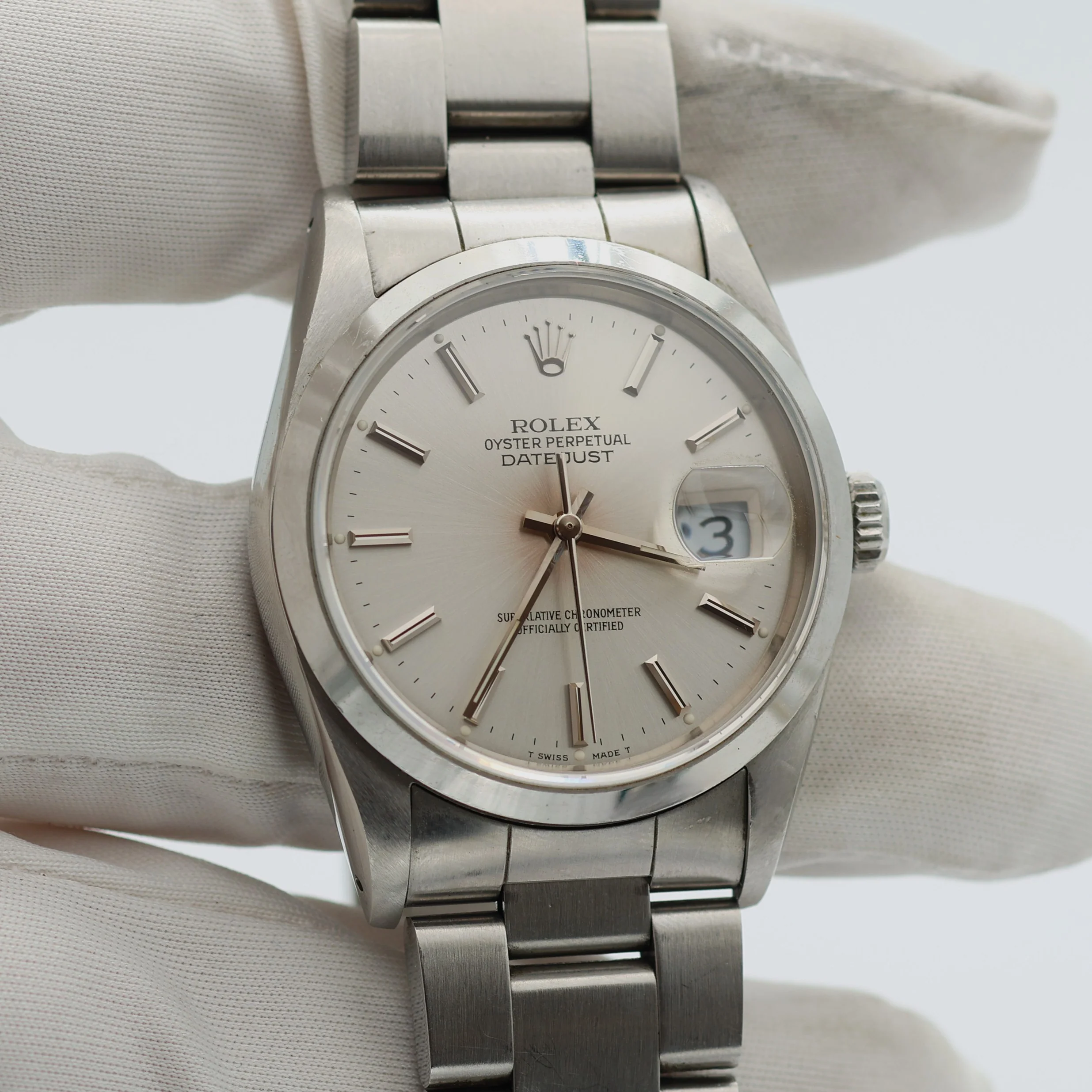 Rolex Datejust ref. 16200 Silver Dial Oyster Bracelet - Full Set - Image 3