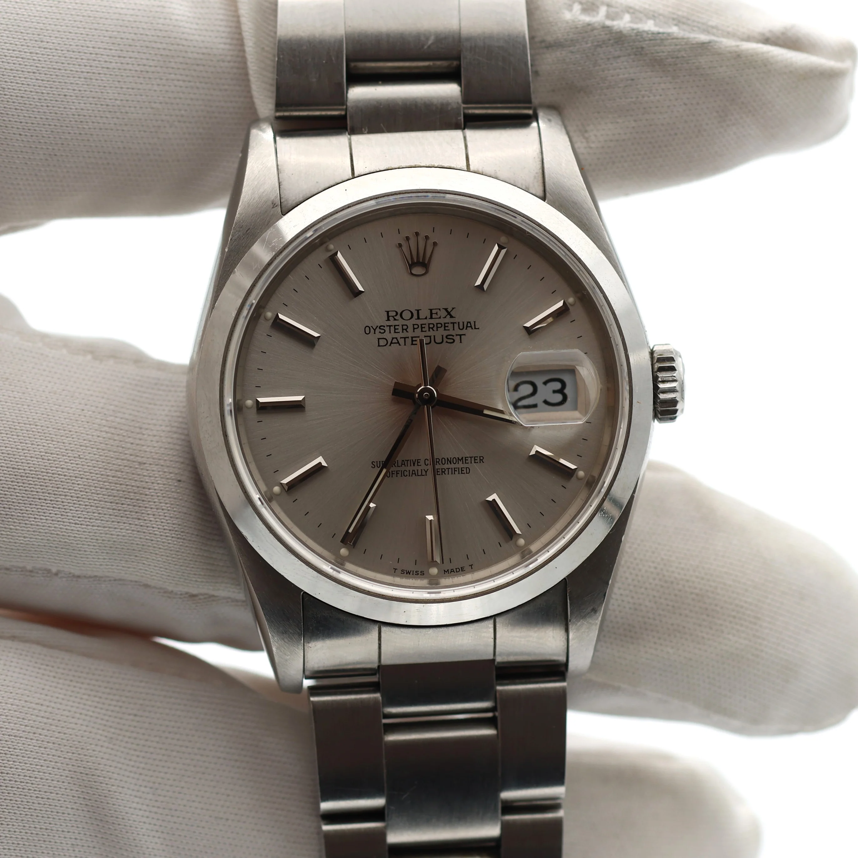 Rolex Datejust ref. 16200 Silver Dial Oyster Bracelet - Full Set - Image 5