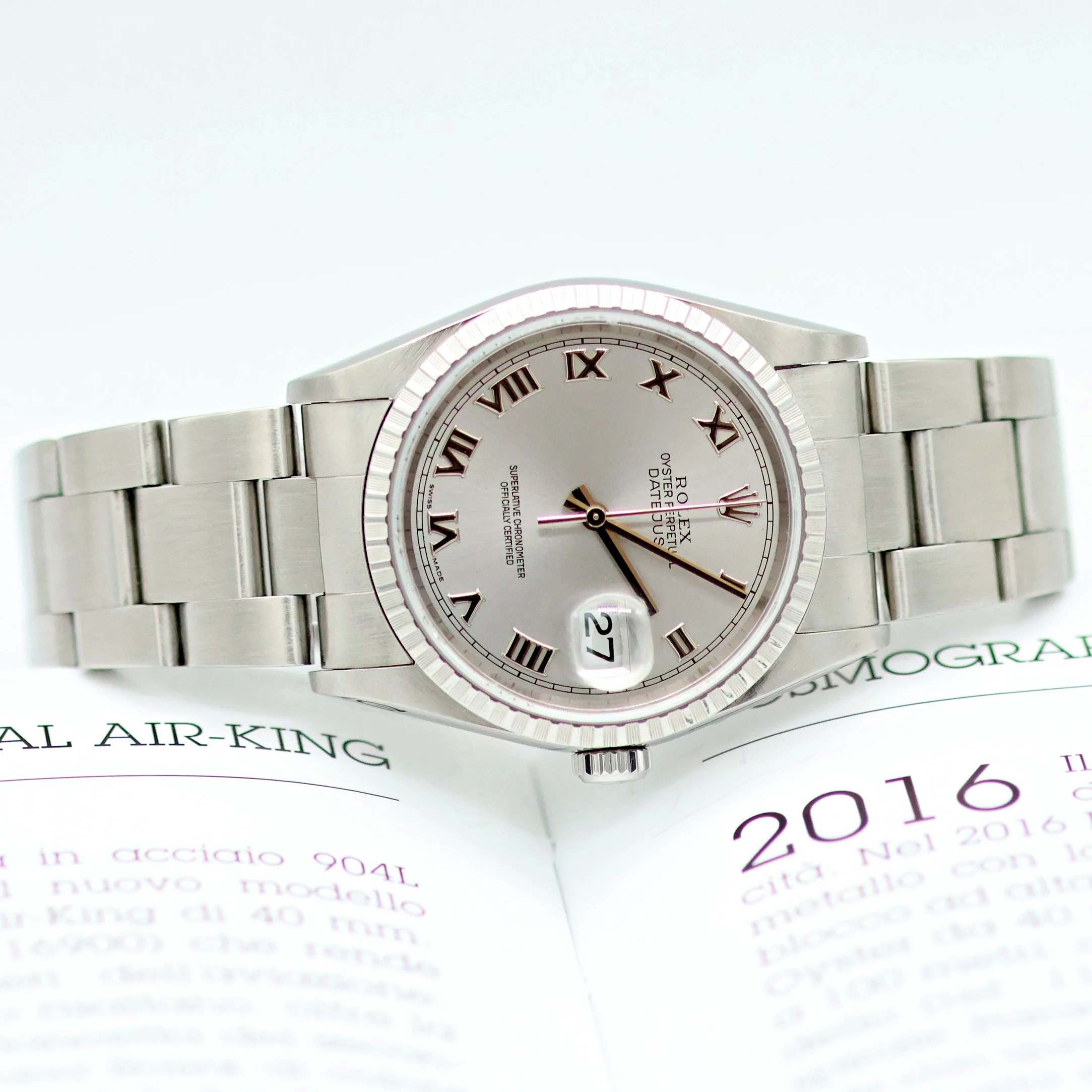 Rolex Datejust ref. 16220 Grey Roman Dial Oyster Bracelet - Full Set - Image 17