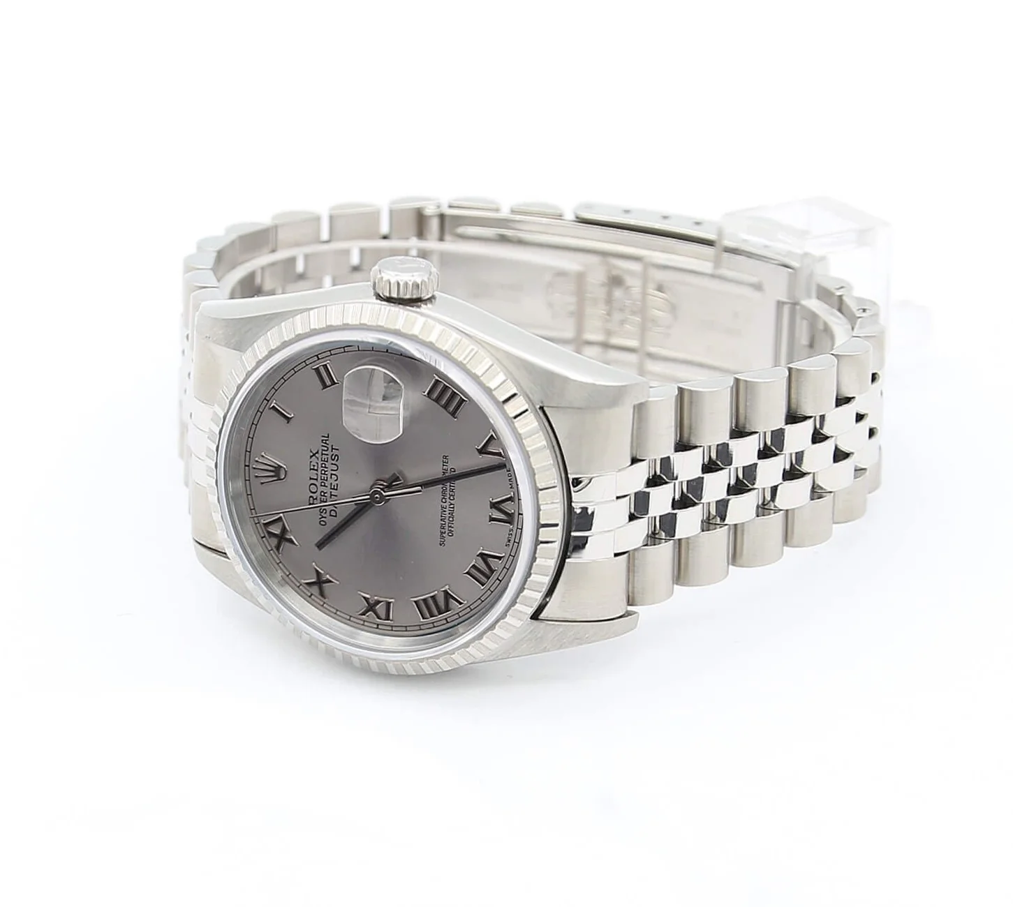 Rolex Datejust ref. 16220 Grey Roman Dial Jubilee Bracelet - Image 3