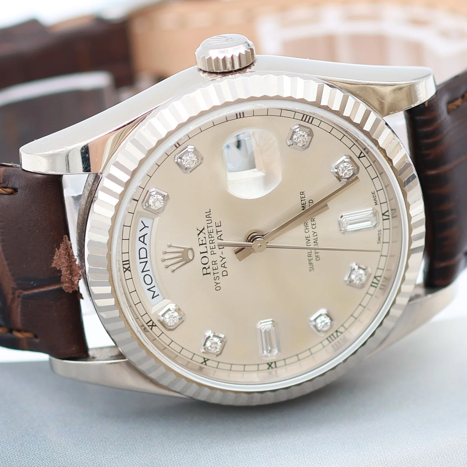 Rolex Day-Date 36 ref. 118239 Diamonds dial - Leather - Full Set - Image 7