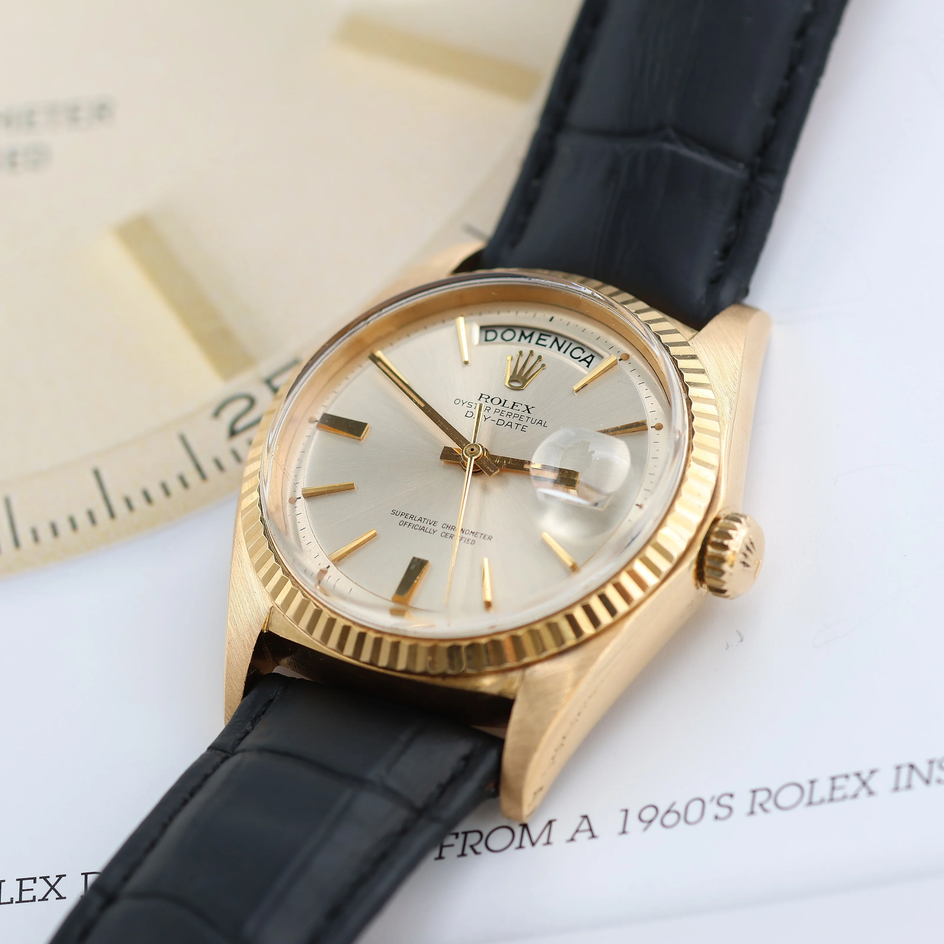 Rolex Day-Date 36 ref. 1803 Silver Dial - Leather Strap with original buckle Rolex - Image 4