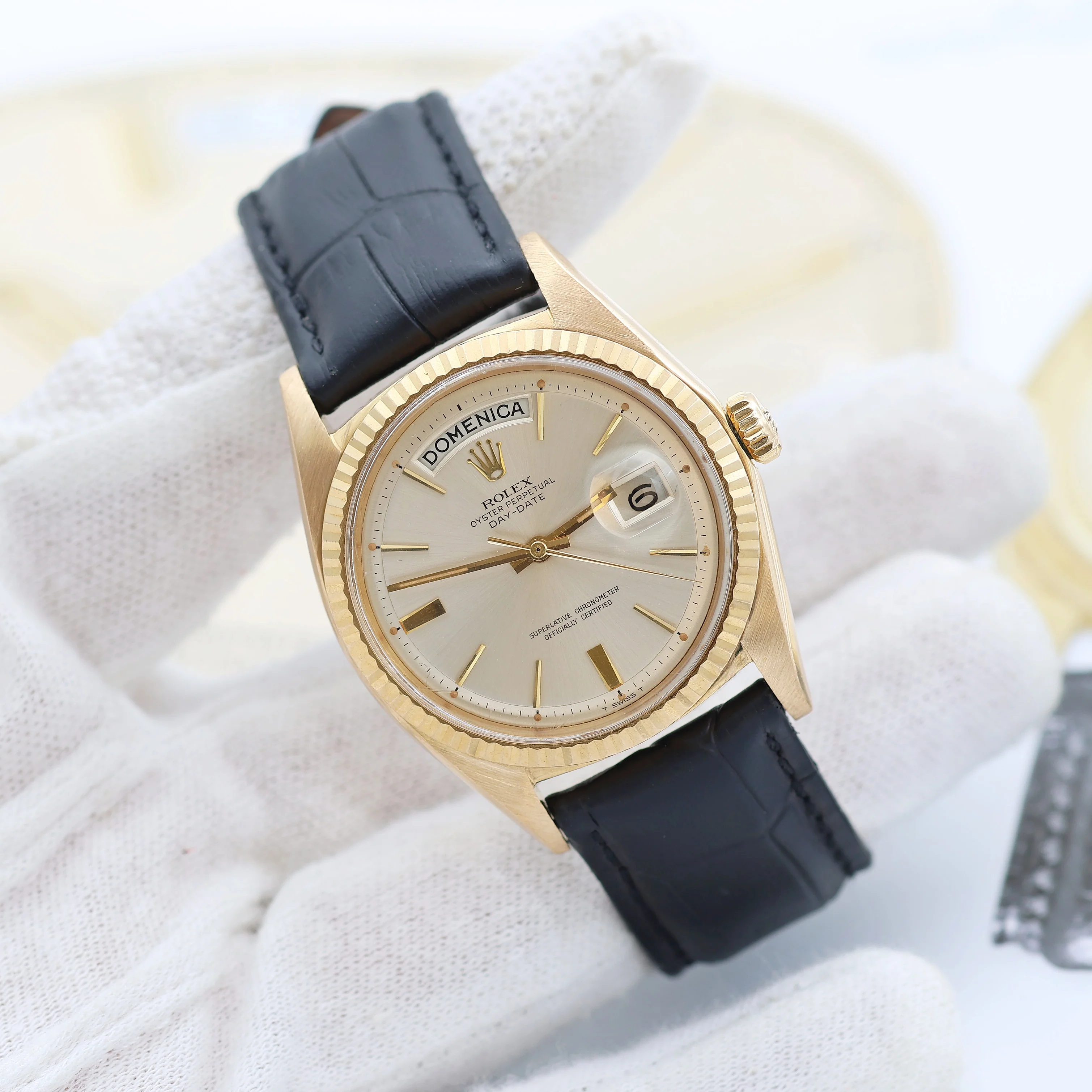 Rolex Day-Date 36 ref. 1803 Silver Dial - Leather Strap with original buckle Rolex - Image 9