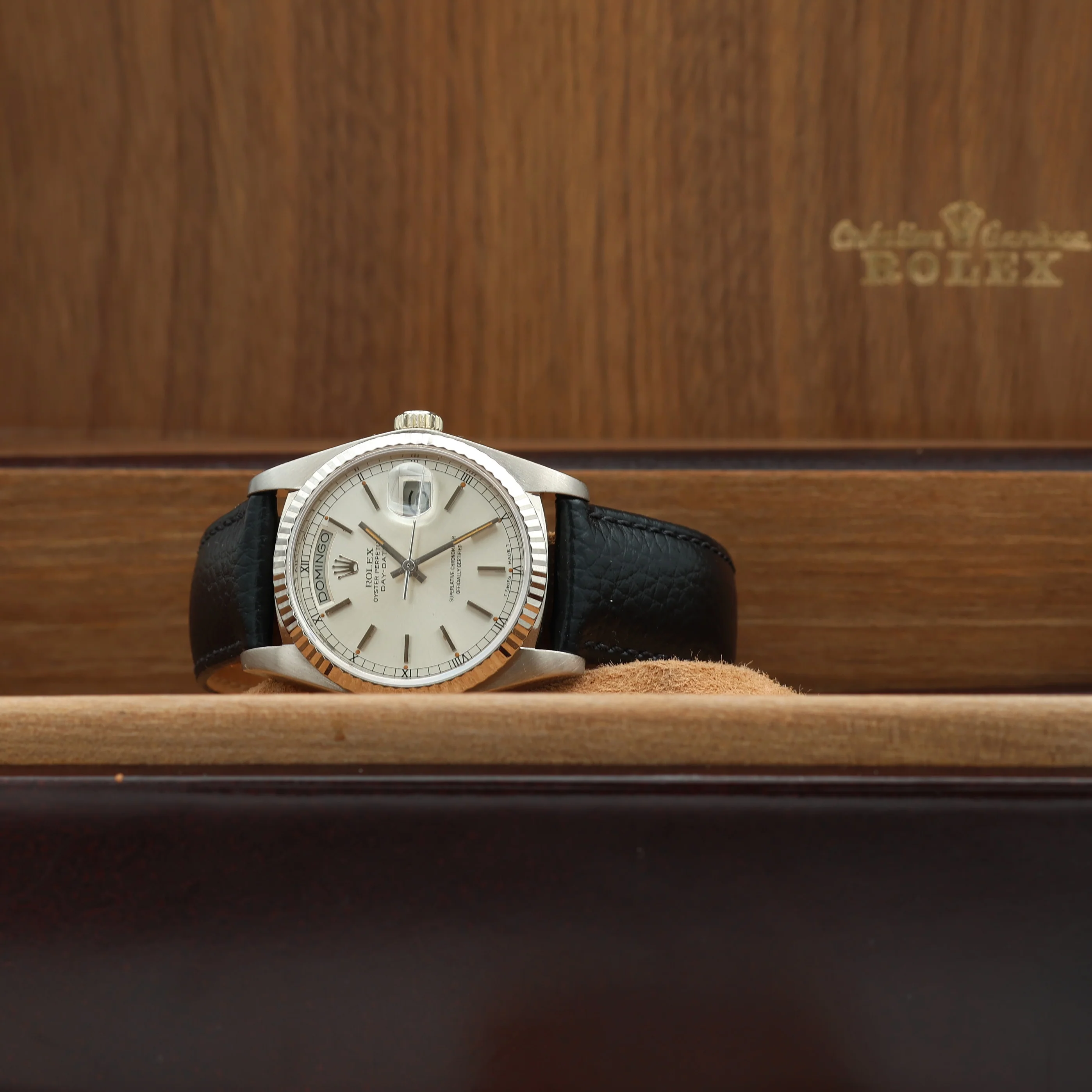 Rolex Day-Date 36 ref. 18039 Silver Dial - Leather Strap - Image 3