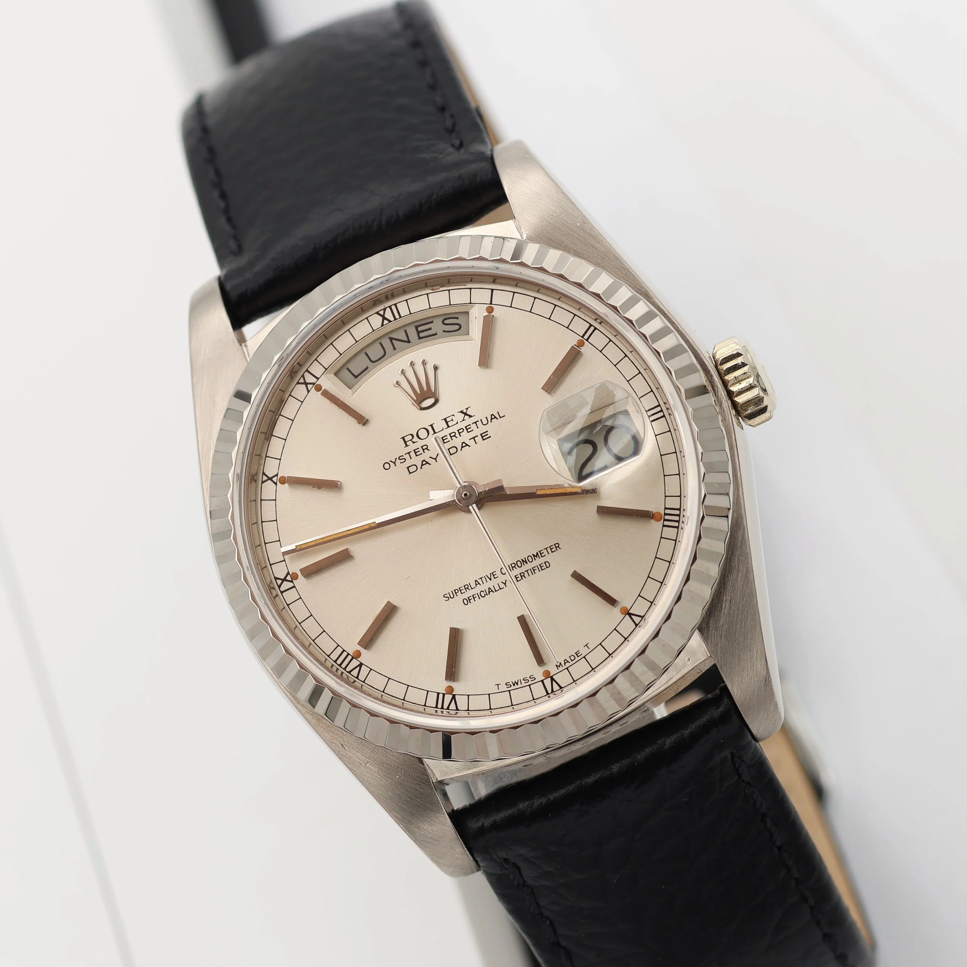 Rolex Day-Date 36 ref. 18039 Silver Dial - Leather Strap - Image 4