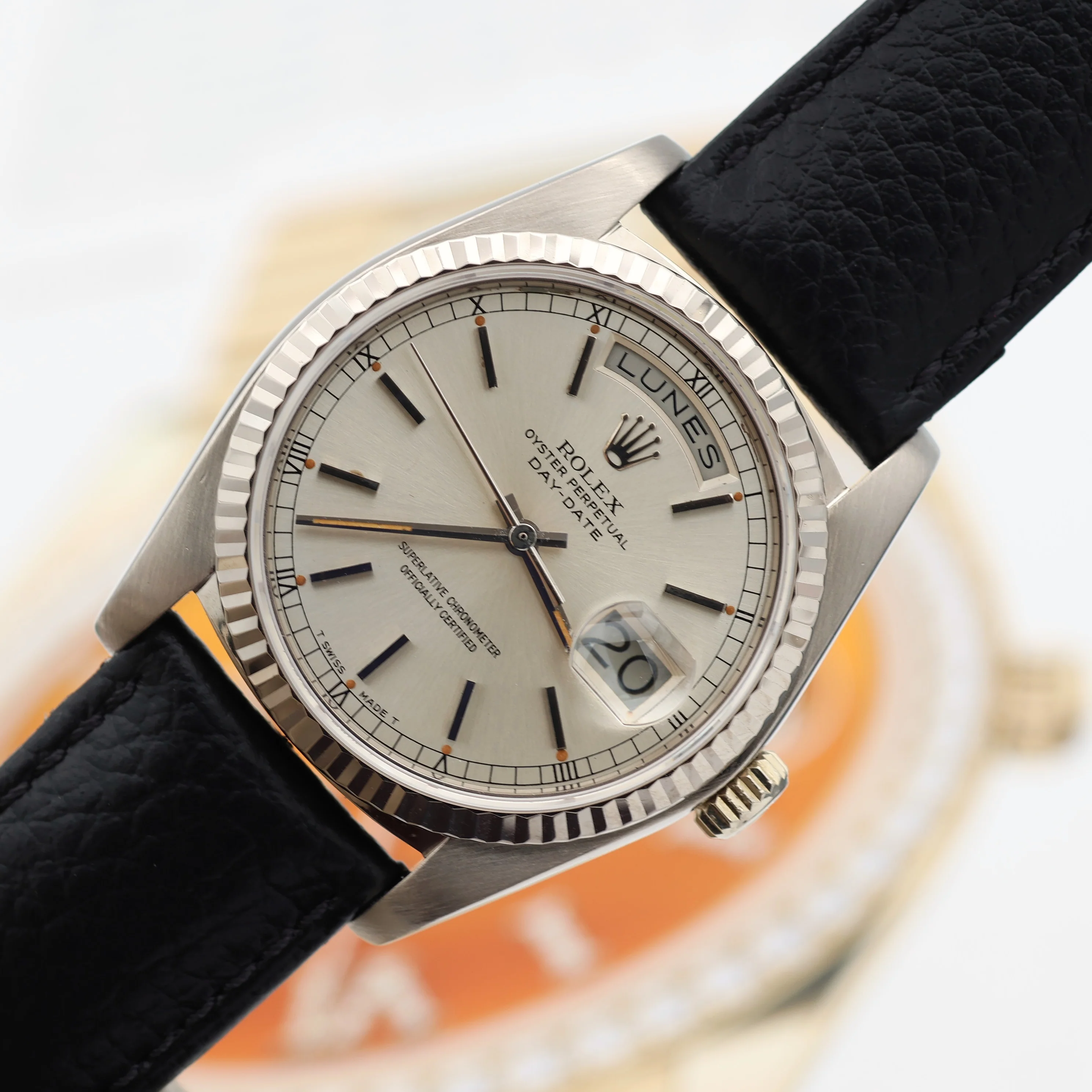 Rolex Day-Date 36 ref. 18039 Silver Dial - Leather Strap - Image 5