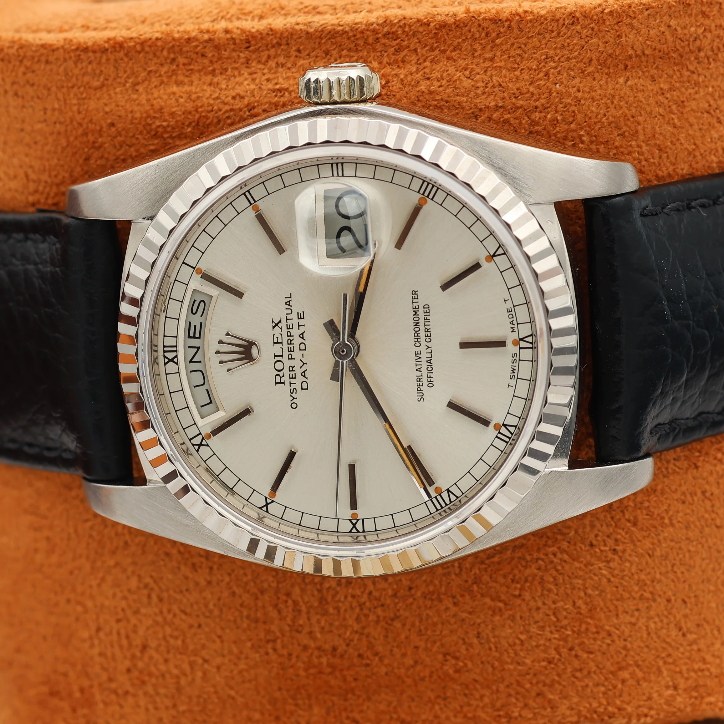 Rolex Day-Date 36 ref. 18039 Silver Dial - Leather Strap - Image 7