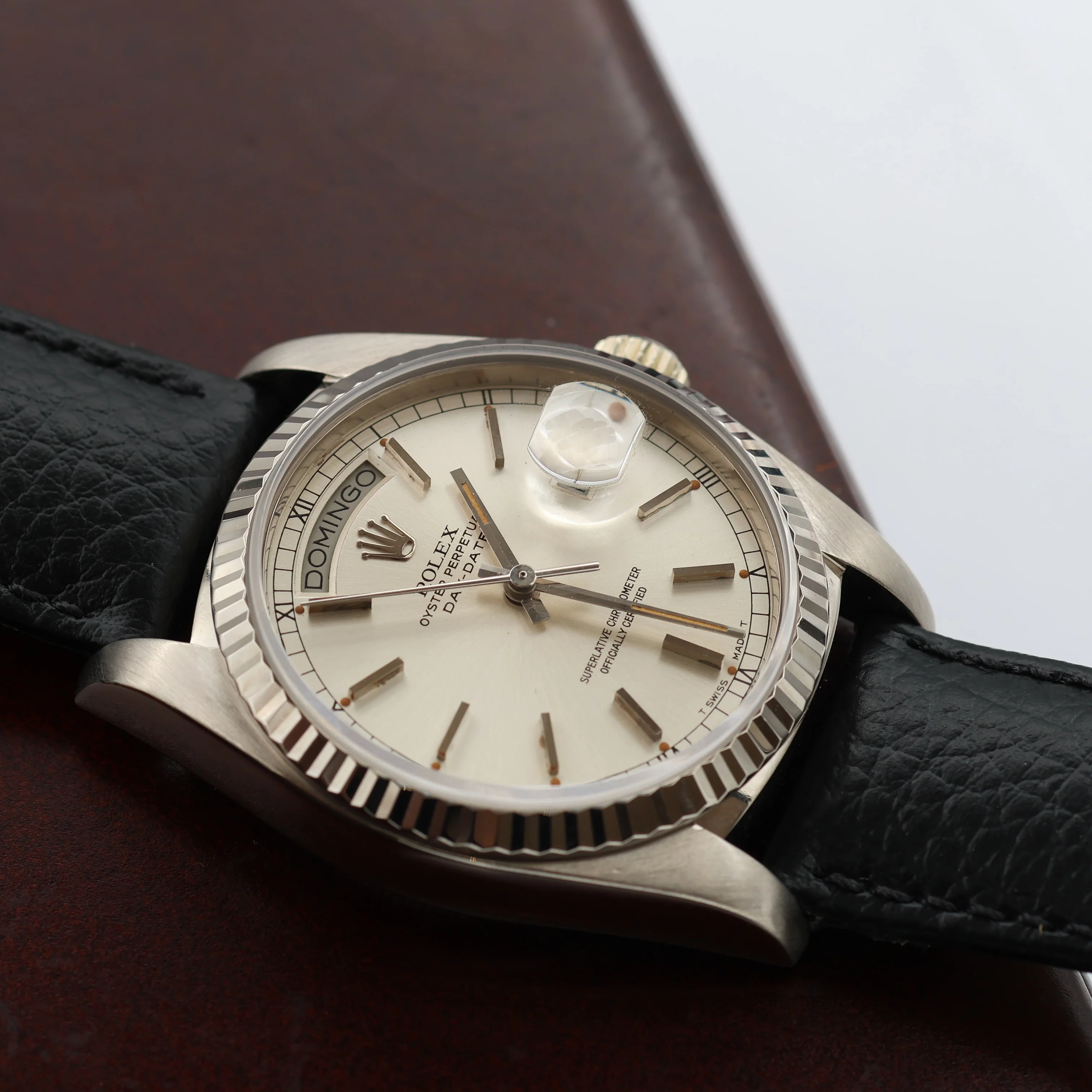 Rolex Day-Date 36 ref. 18039 Silver Dial - Leather Strap - Image 8