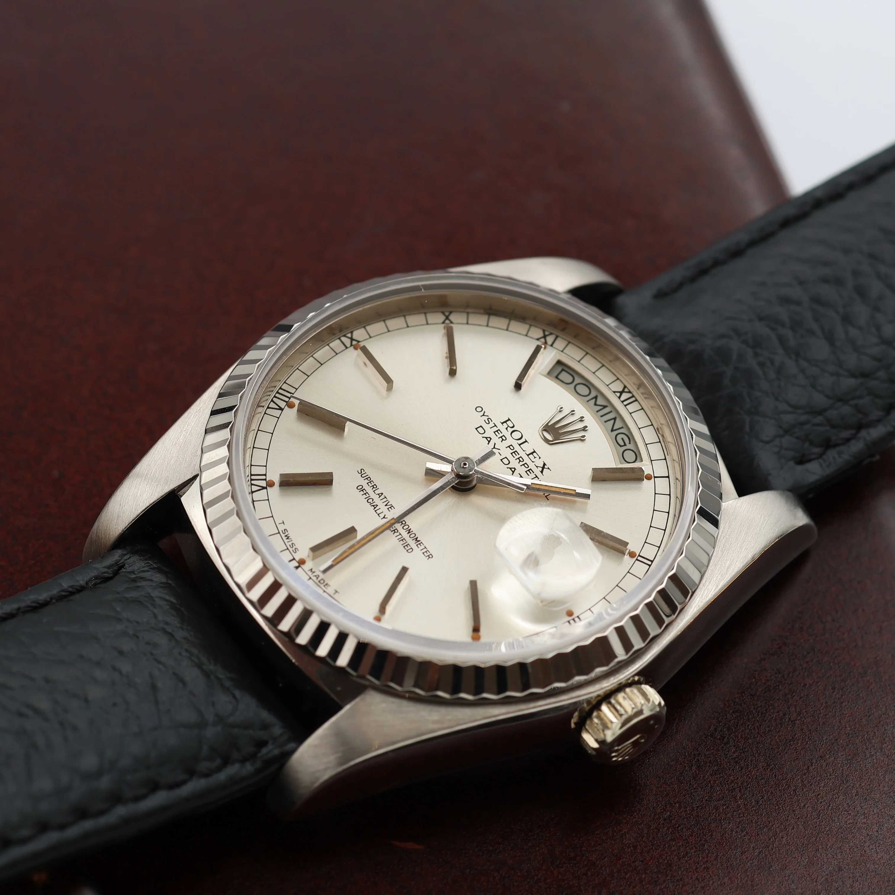 Rolex Day-Date 36 ref. 18039 Silver Dial - Leather Strap - Image 9