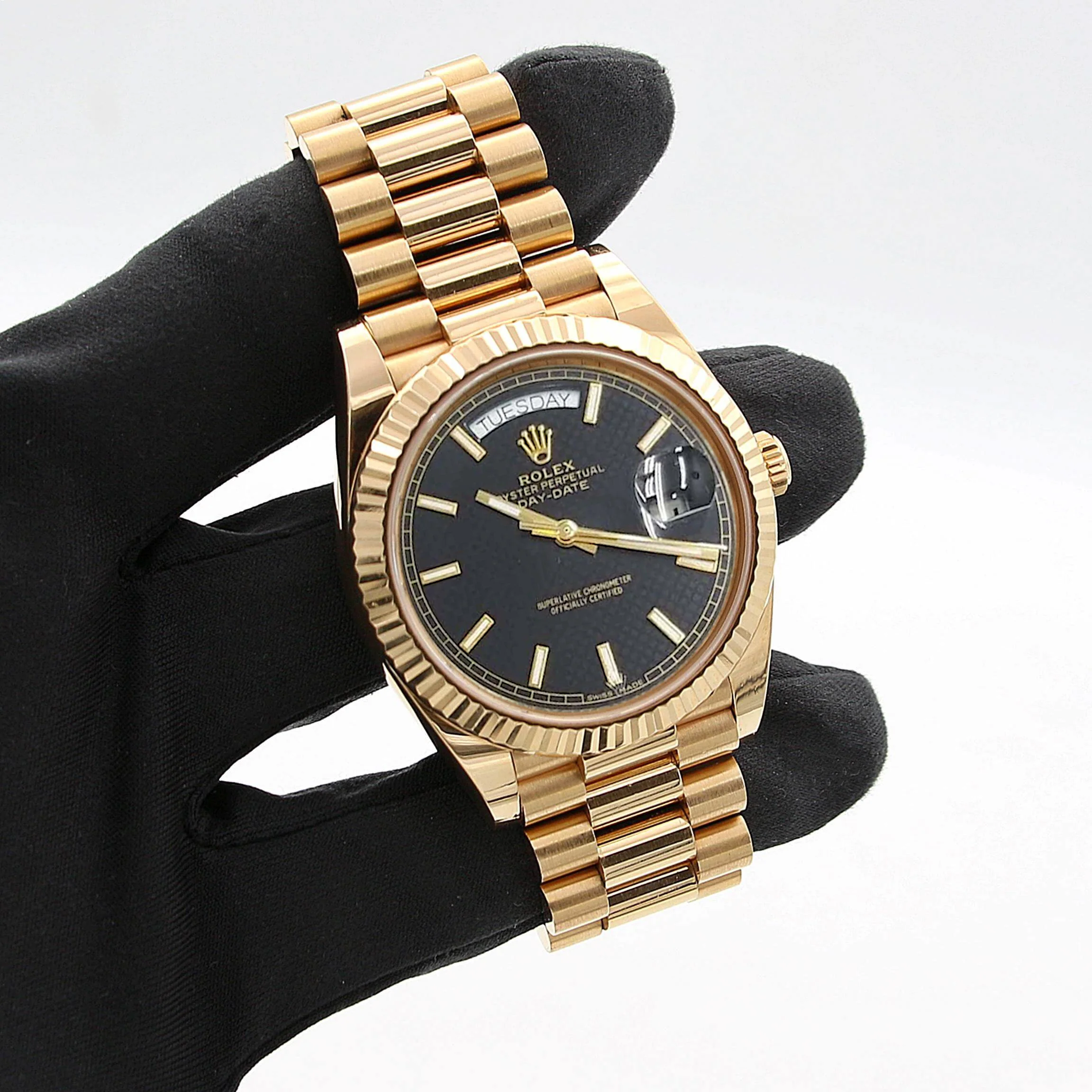 Rolex Day-Date 40 ref. 228238 "The President" - Black "Waffle" Dial - Full Set - Image 4
