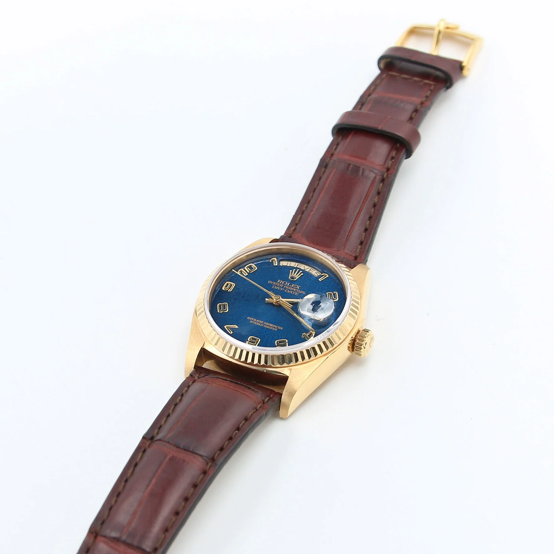 Rolex Day-Date ref. 18038 Blue Millennary Leather strap - Image 7