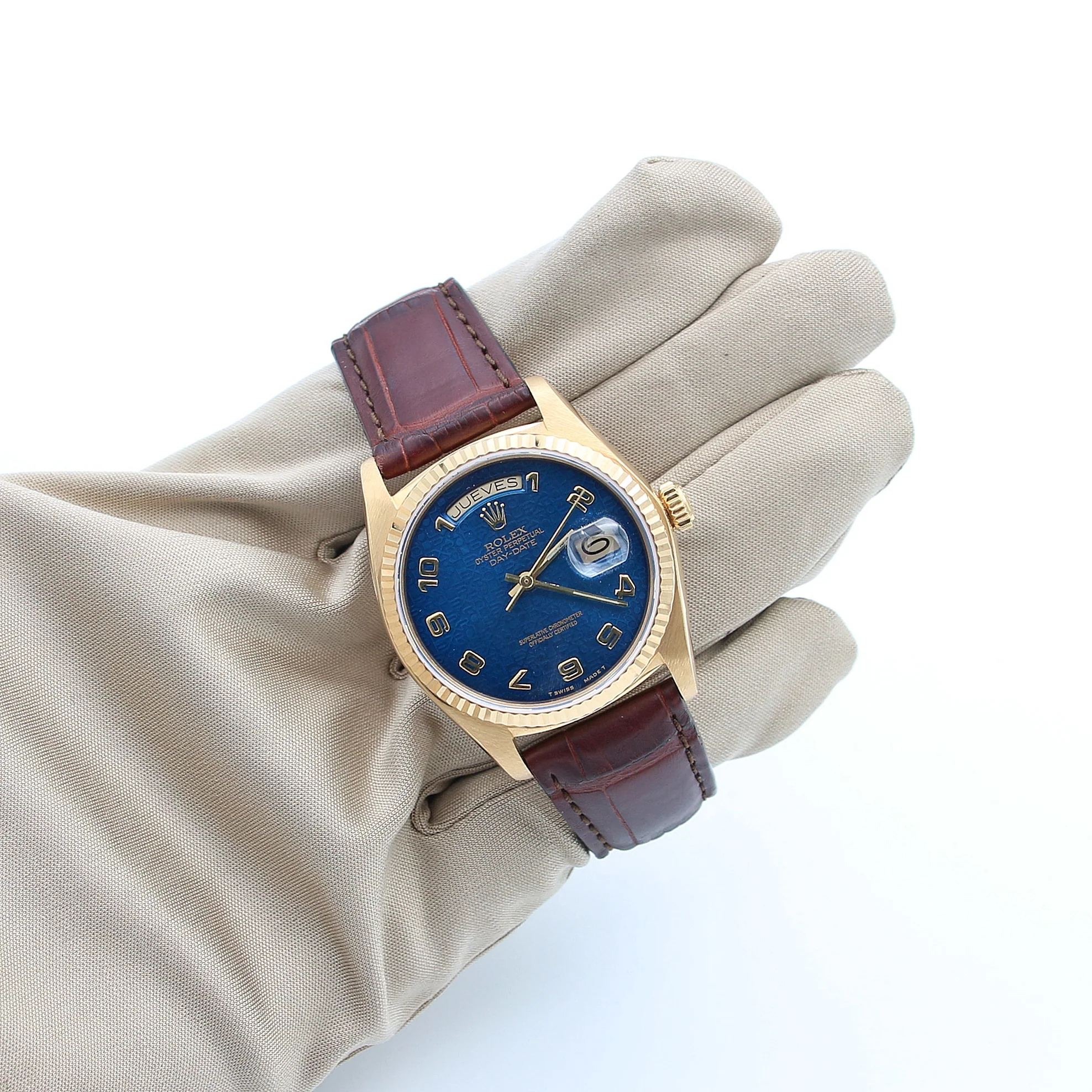 Rolex Day-Date ref. 18038 Blue Millennary Leather strap - Image 9