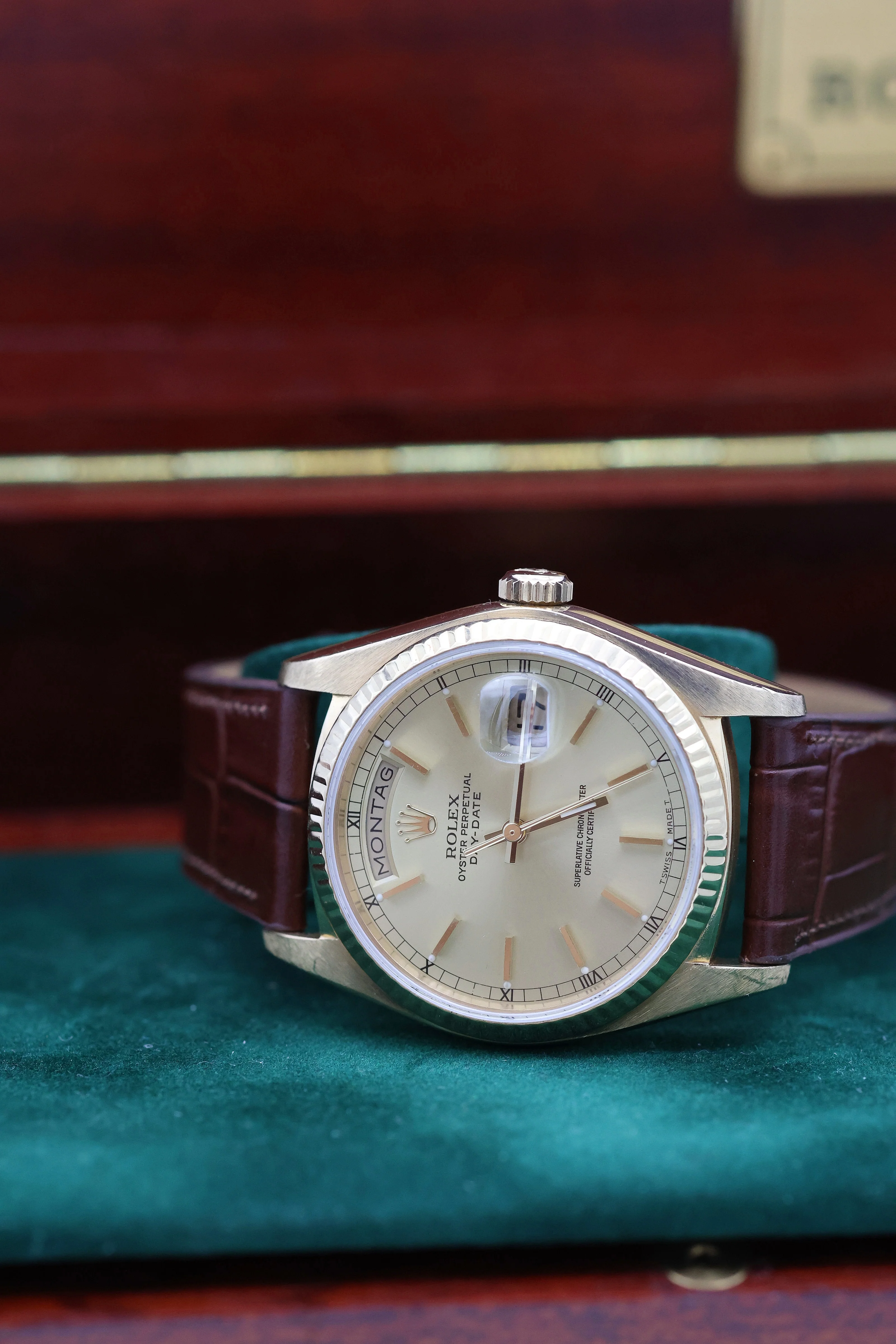 Rolex Day-Date ref. 18038 Champagne Dial - Leather strap - Image 11