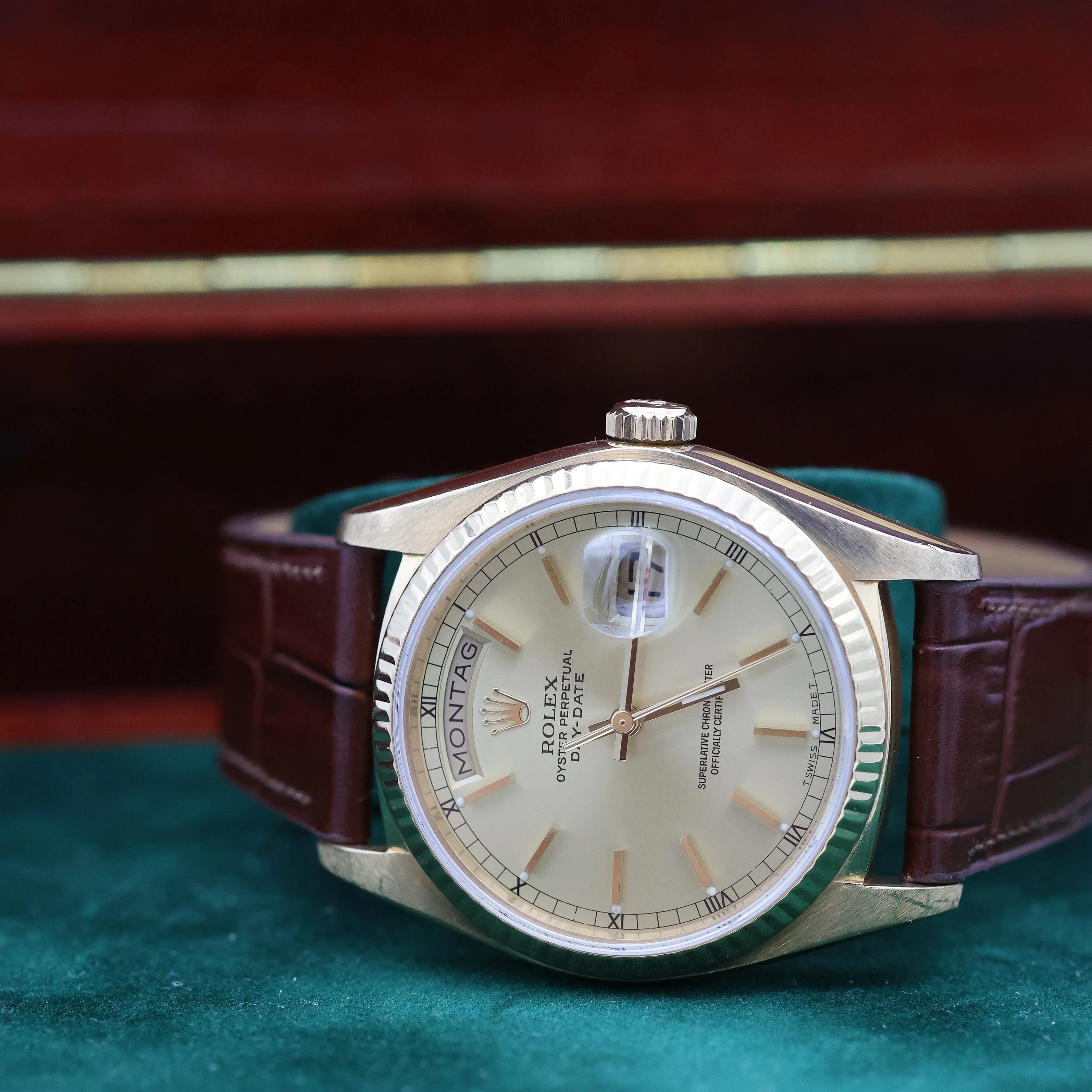 Rolex Day-Date ref. 18038 Champagne Dial - Leather strap - Image 12