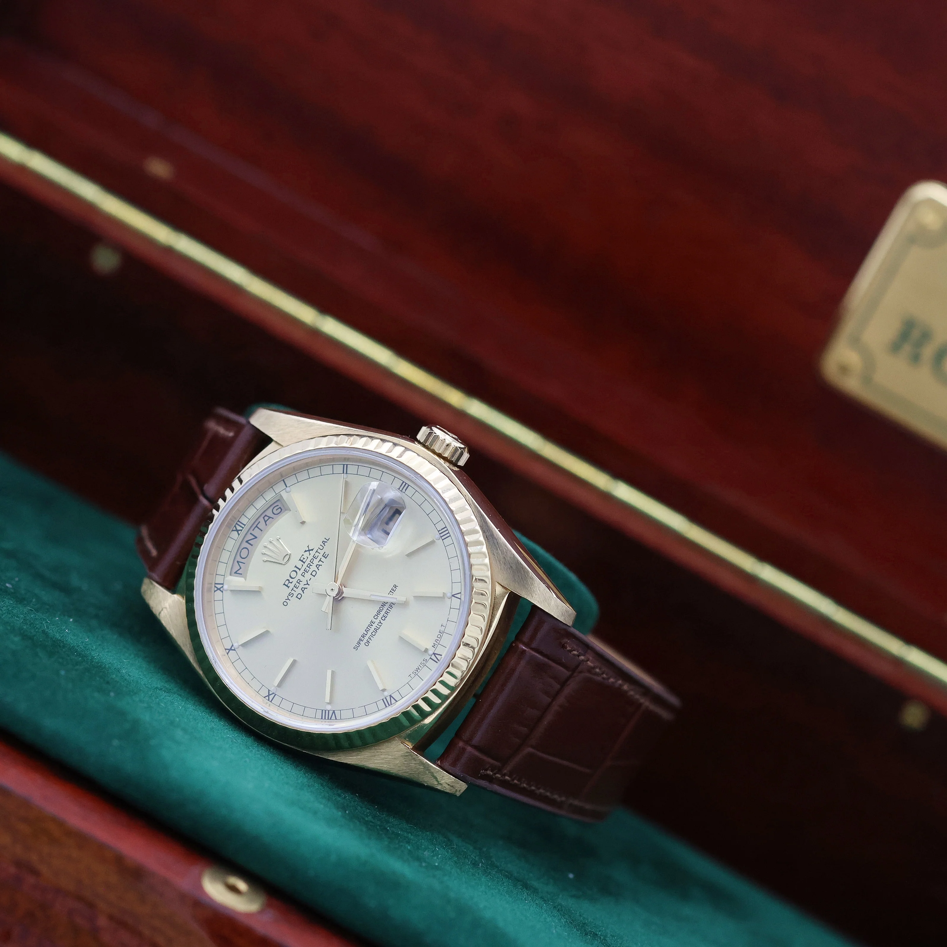 Rolex Day-Date ref. 18038 Champagne Dial - Leather strap - Image 8