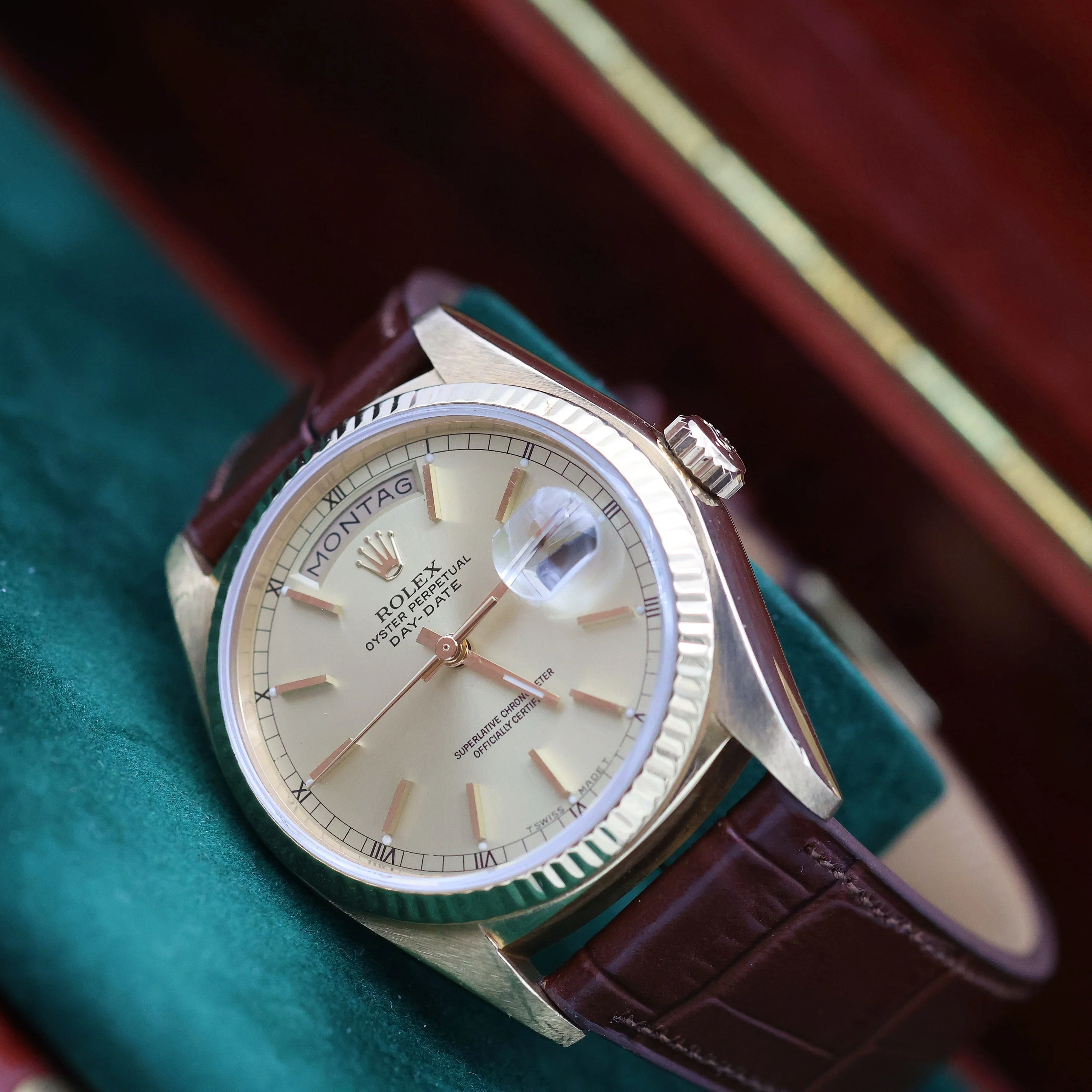Rolex Day-Date ref. 18038 Champagne Dial - Leather strap - Image 9