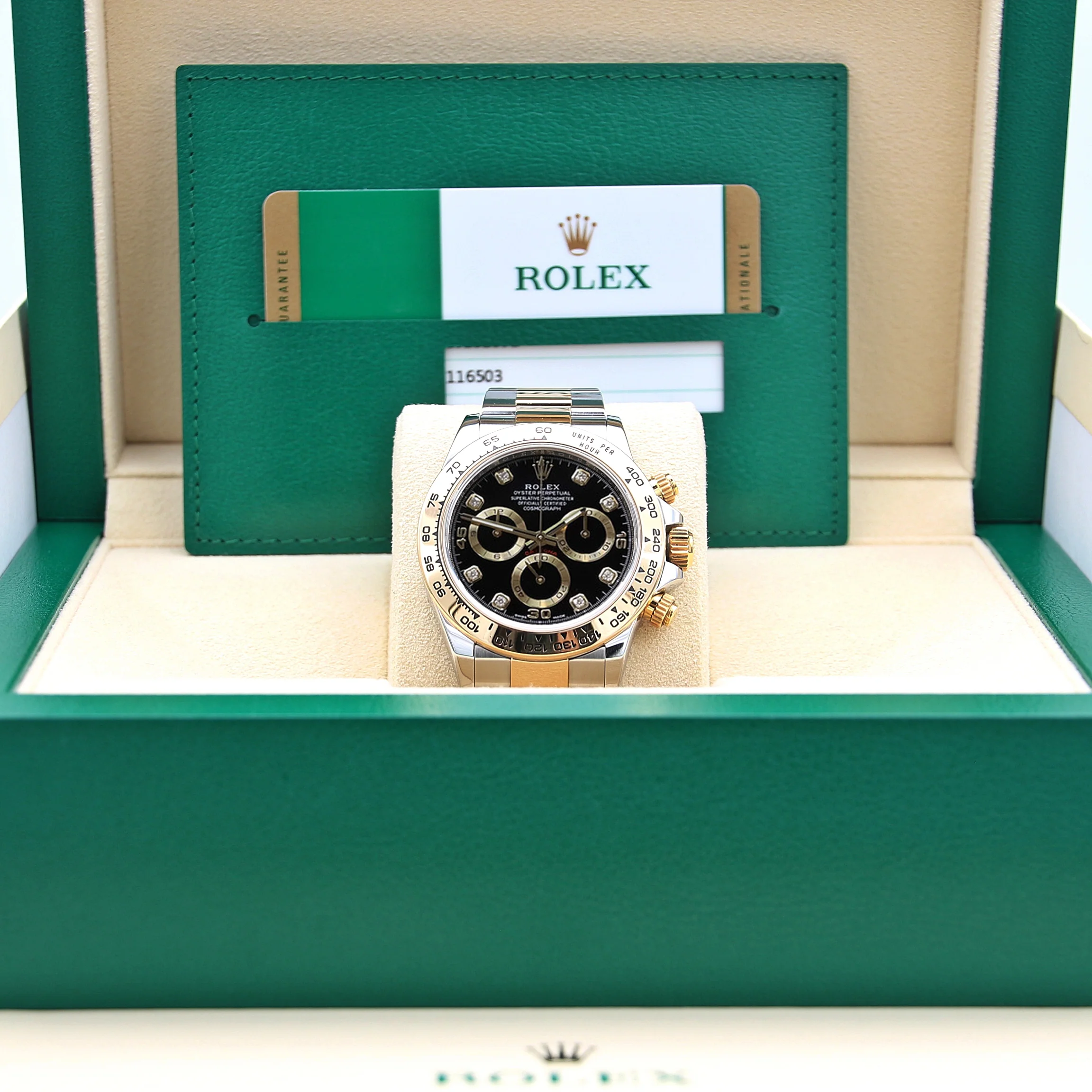 Rolex Daytona ref. 116503 steel/gold - Black Diamonds dial - Full Set - Image 2