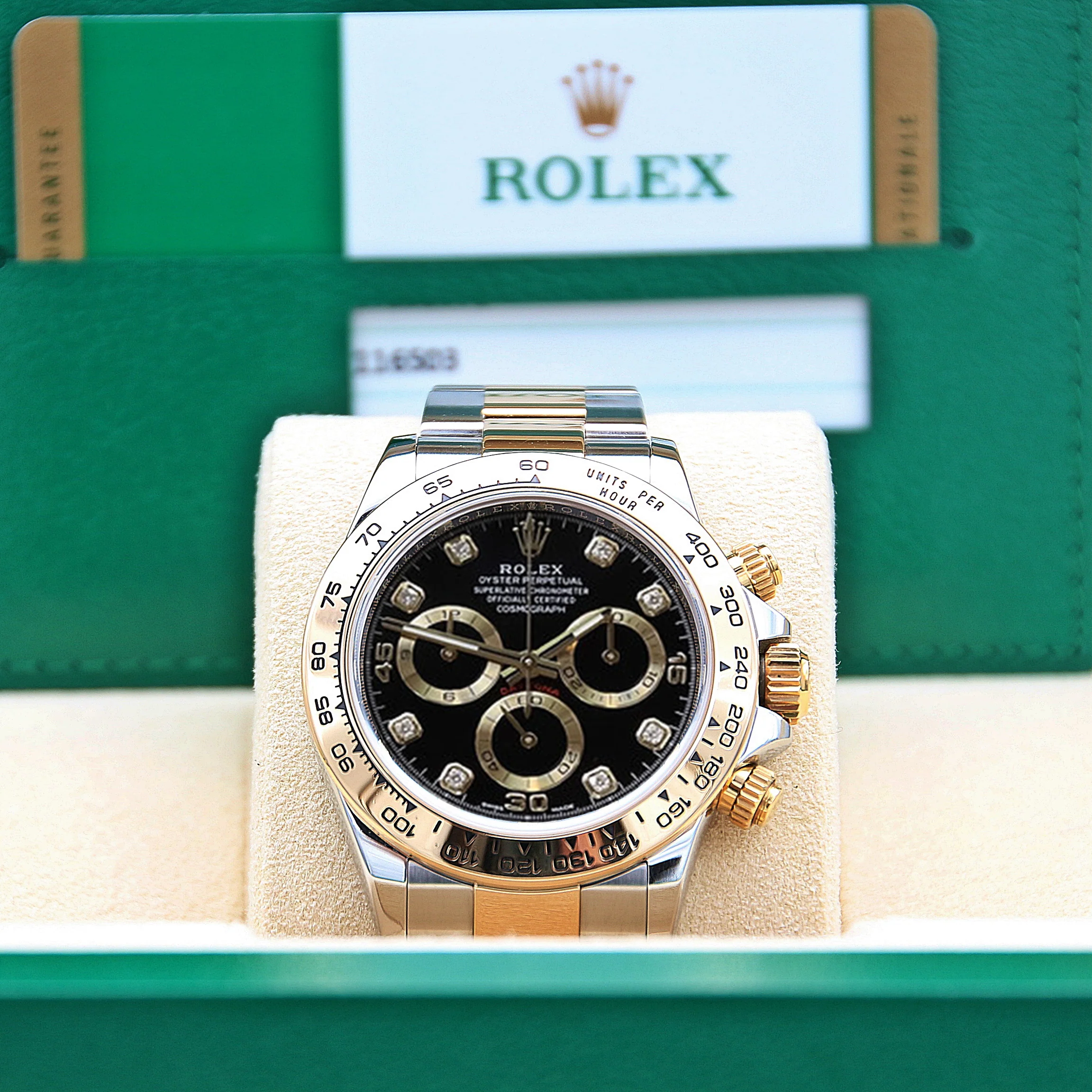 Rolex Daytona ref. 116503 steel/gold - Black Diamonds dial - Full Set - Image 3