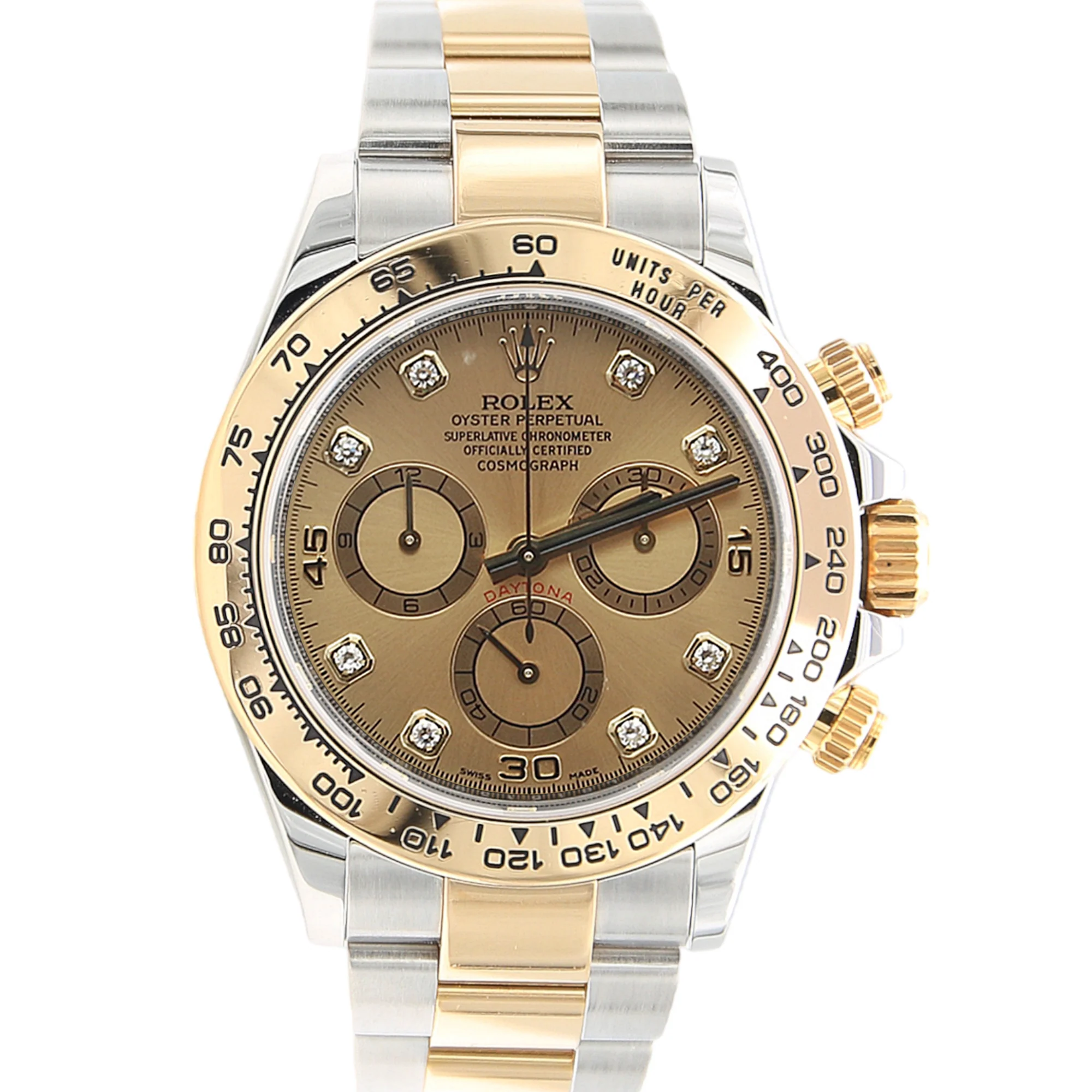 Rolex Daytona ref. 116503 steel/gold - Champagne Diamonds dial - Full Set