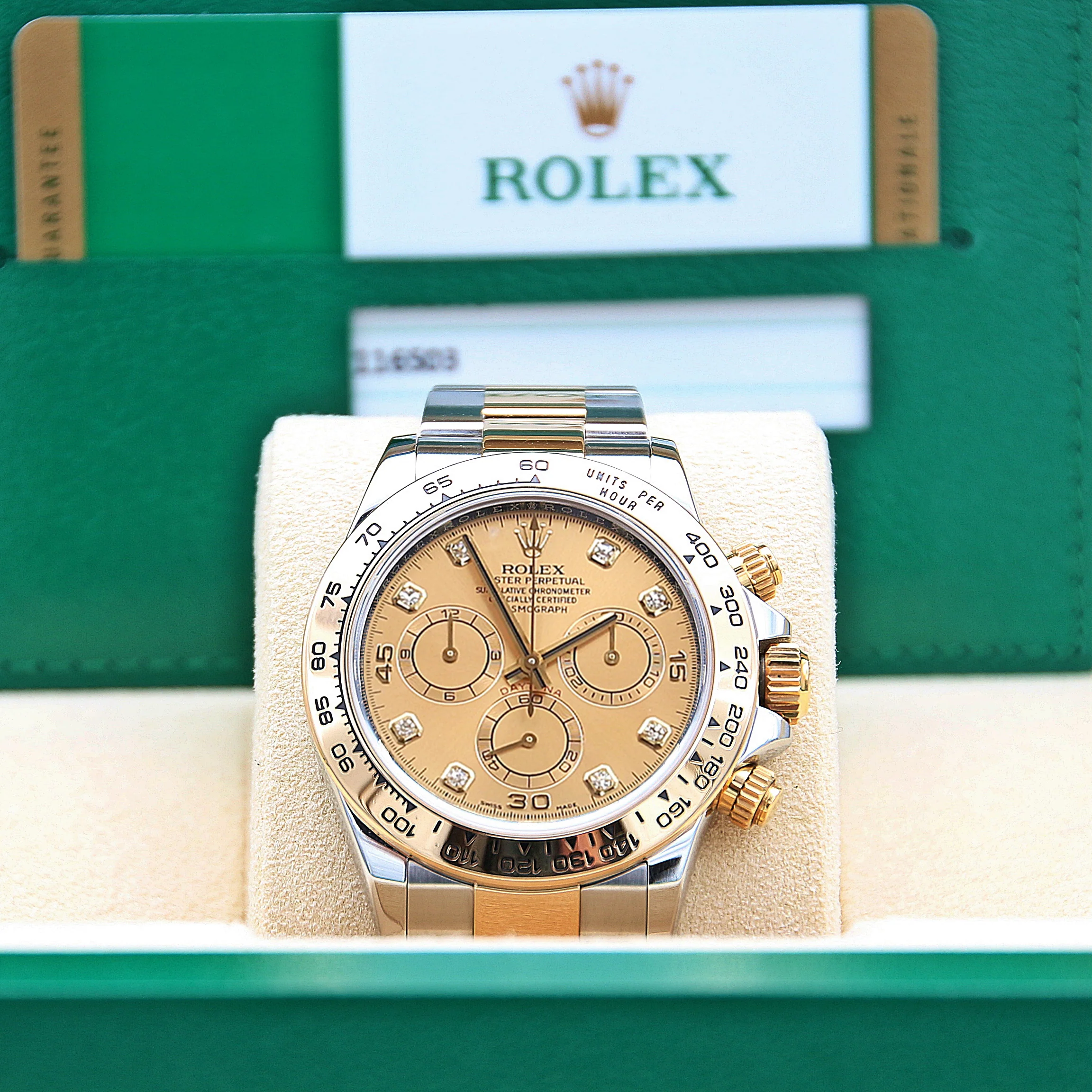 Rolex Daytona ref. 116503 steel/gold - Champagne Diamonds dial - Full Set - Image 3
