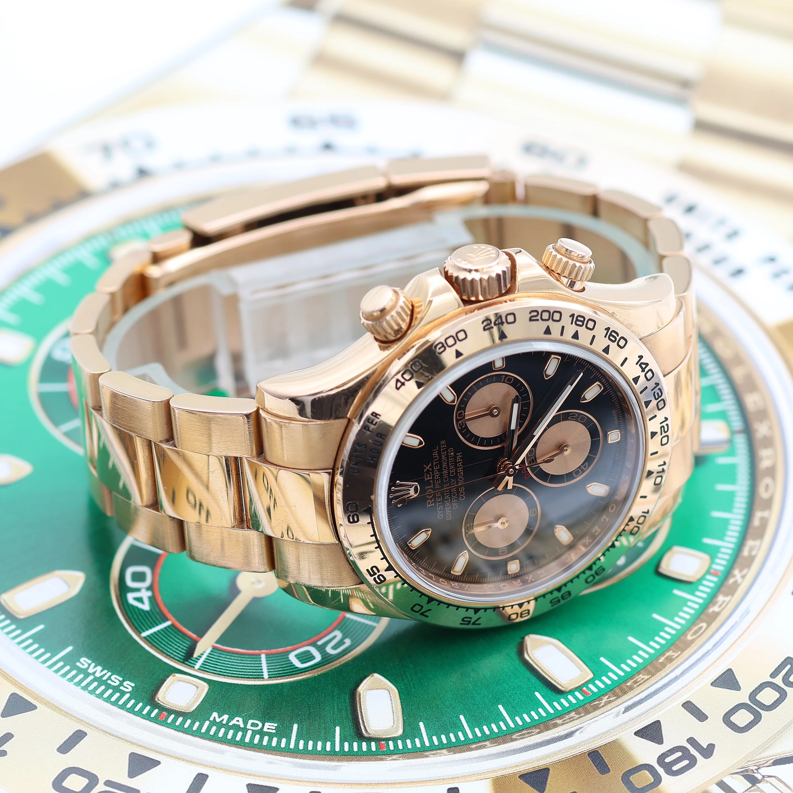 Rolex Daytona ref. 116505 Rose Gold - Black dial with pink subdials - Full Set - Image 5