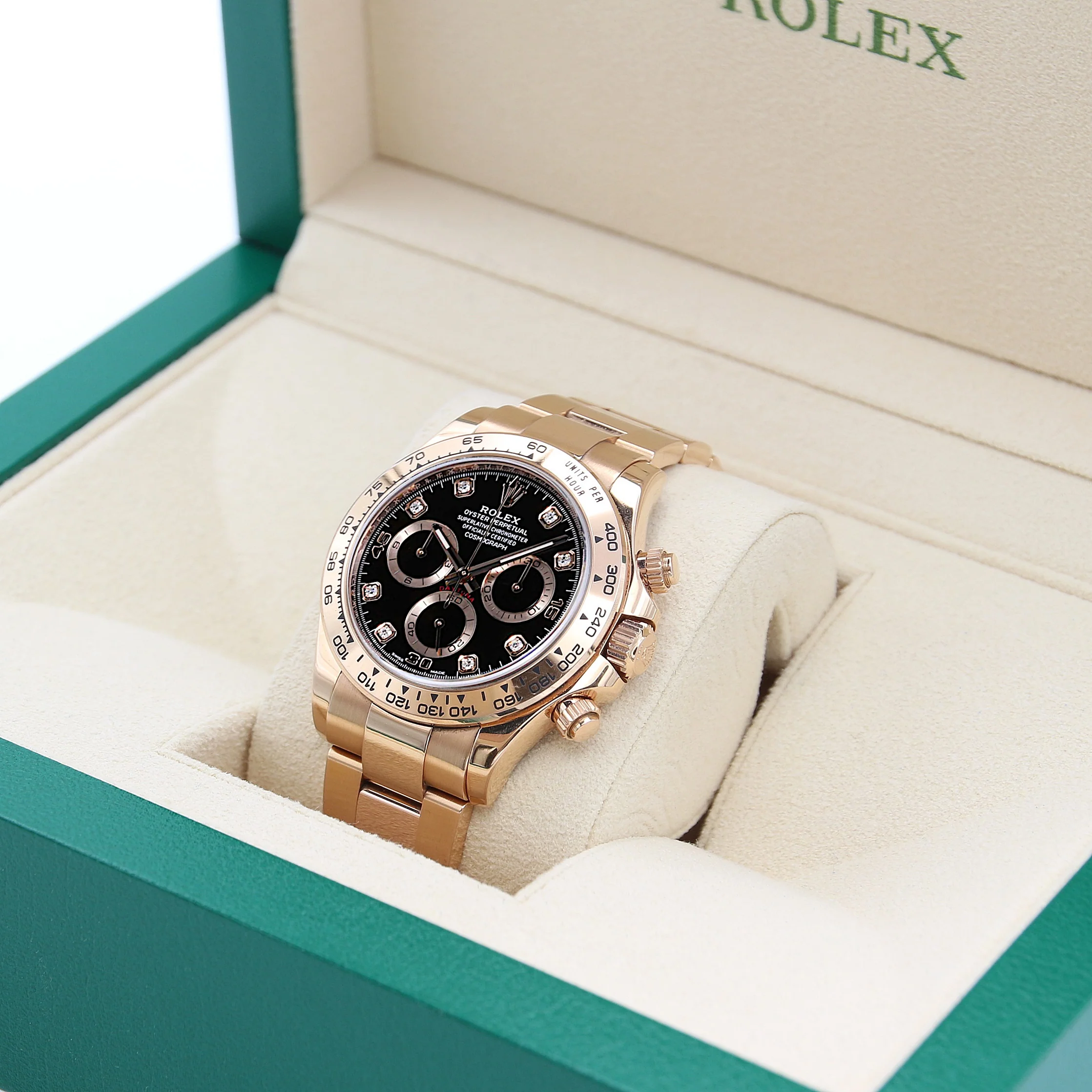 Rolex Daytona ref. 116505 Rose Gold - Black dial with Diamonds - Full Set - Image 3