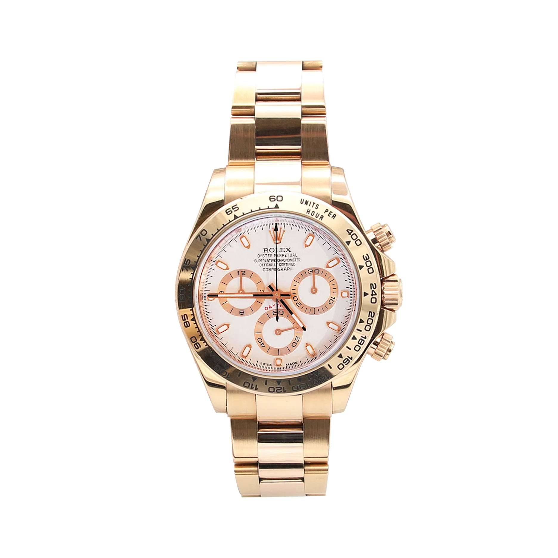 Rolex Daytona ref. 116505 Rose Gold - Ivory Dial with Gold Subdials - Full Set