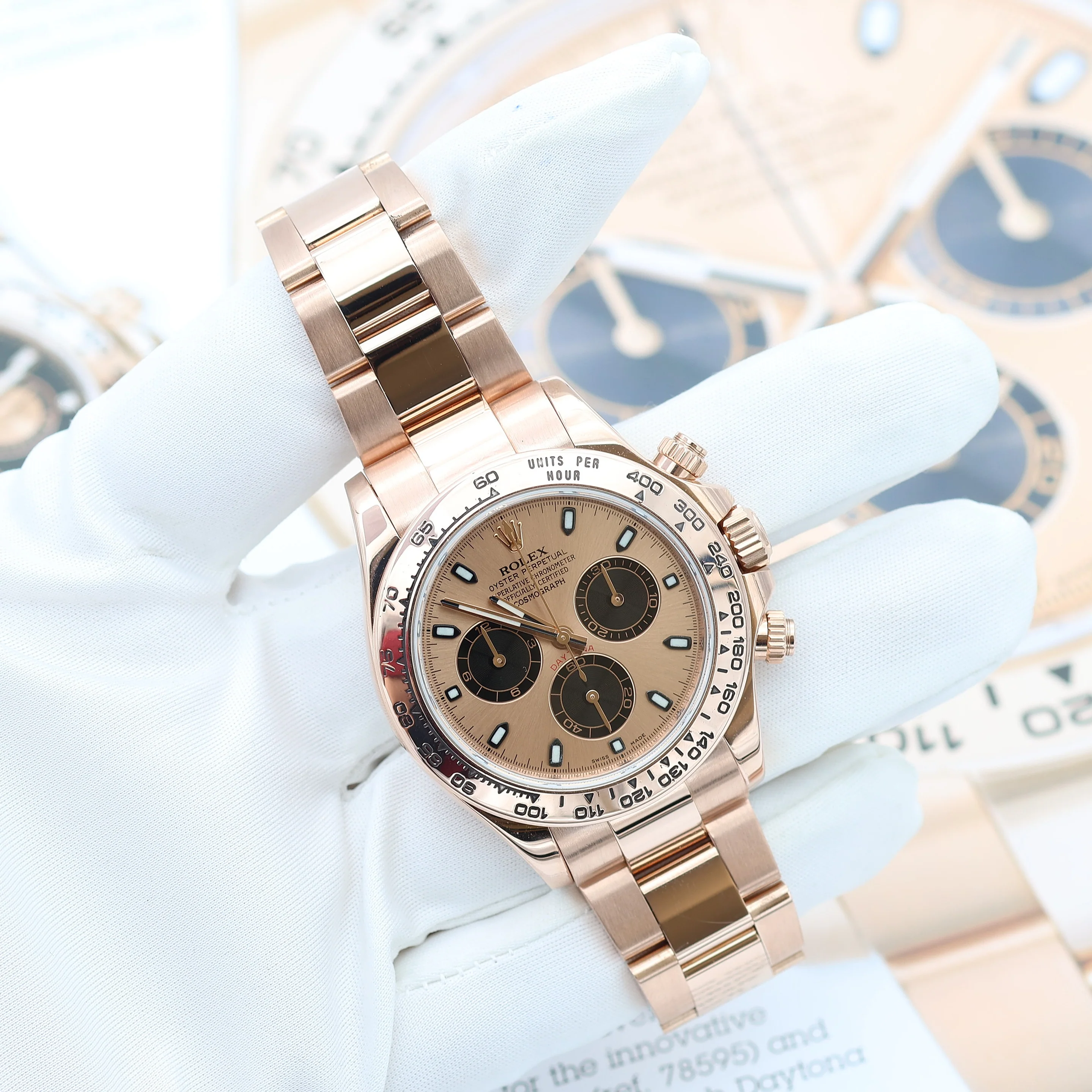 Rolex Daytona ref. 116505 Rose Gold - Sundust dial with black subdials - Full Set - Image 6